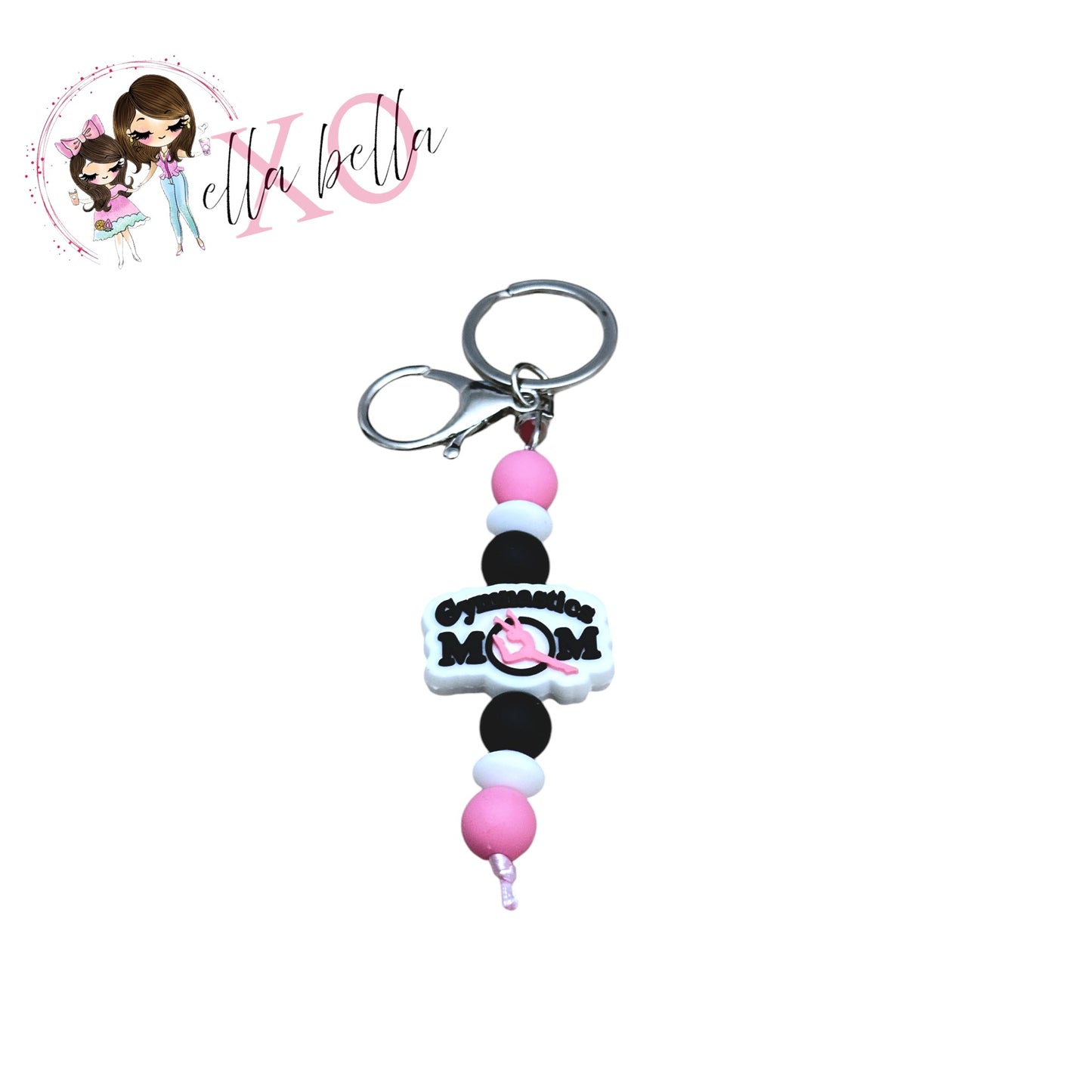 Gymnastics Mom Keychain/Beaded Keychain/Charm