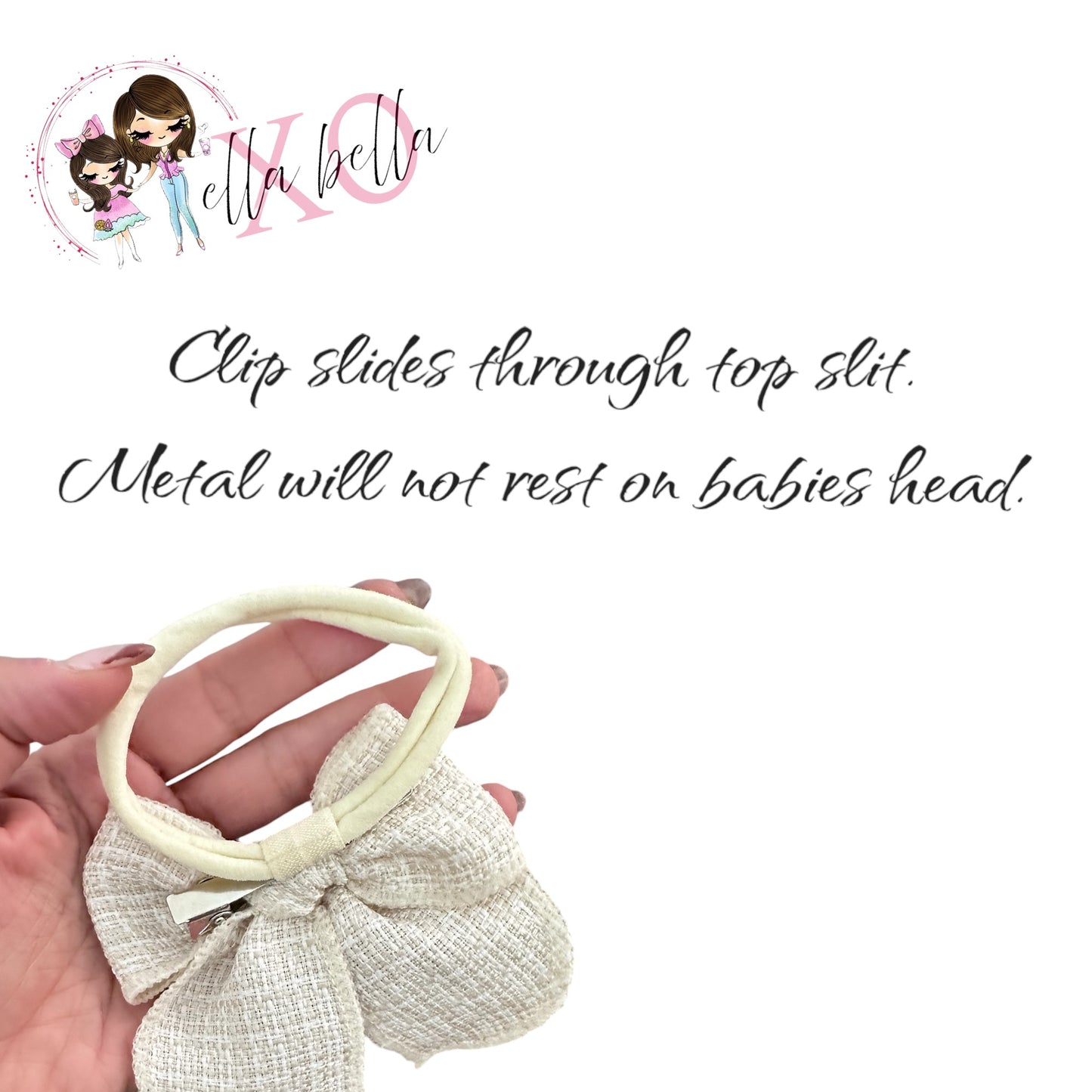 Ivory Tweed Bow