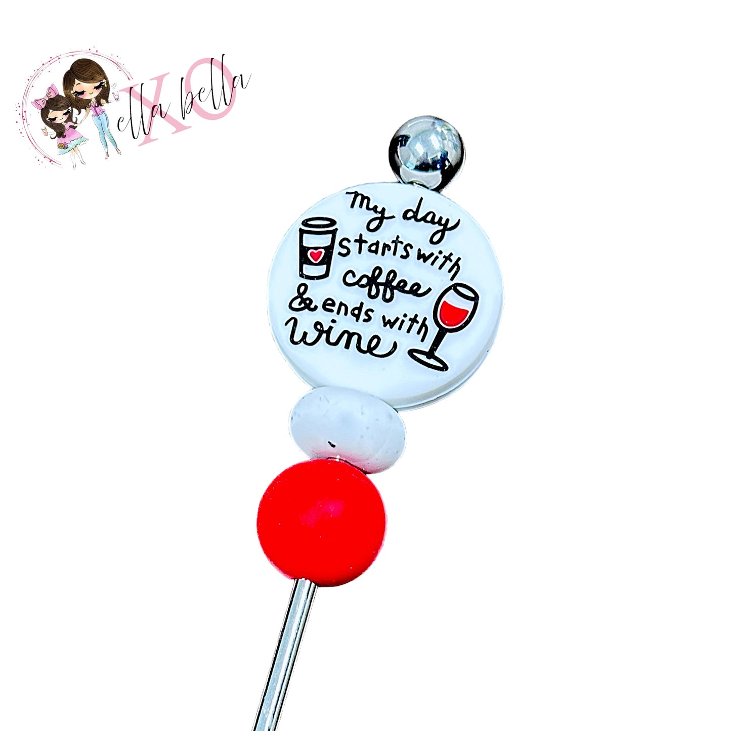 Starts with Coffee, Ends with Wine Drink Stirrer