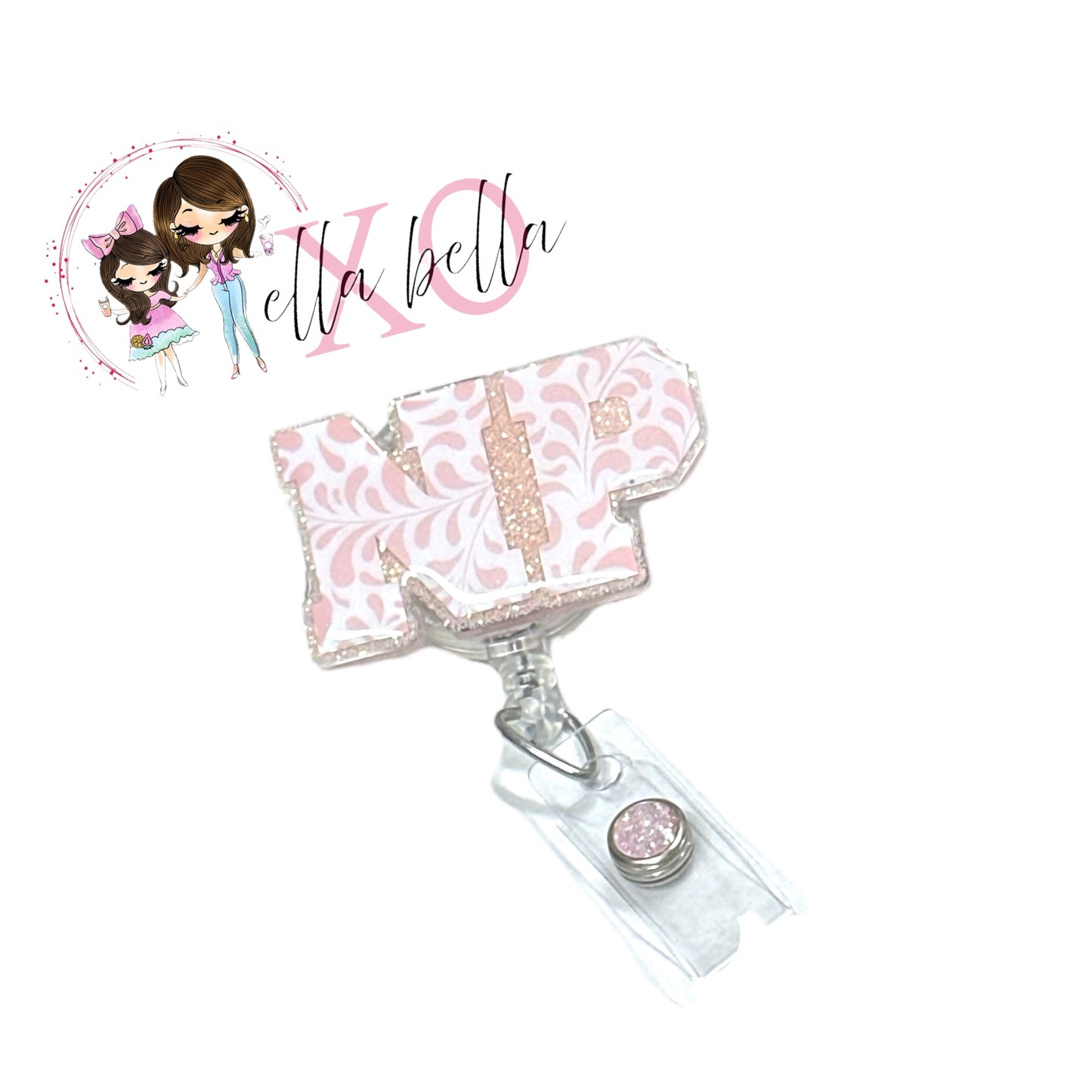 NP Pink Pattern Badge Reel
