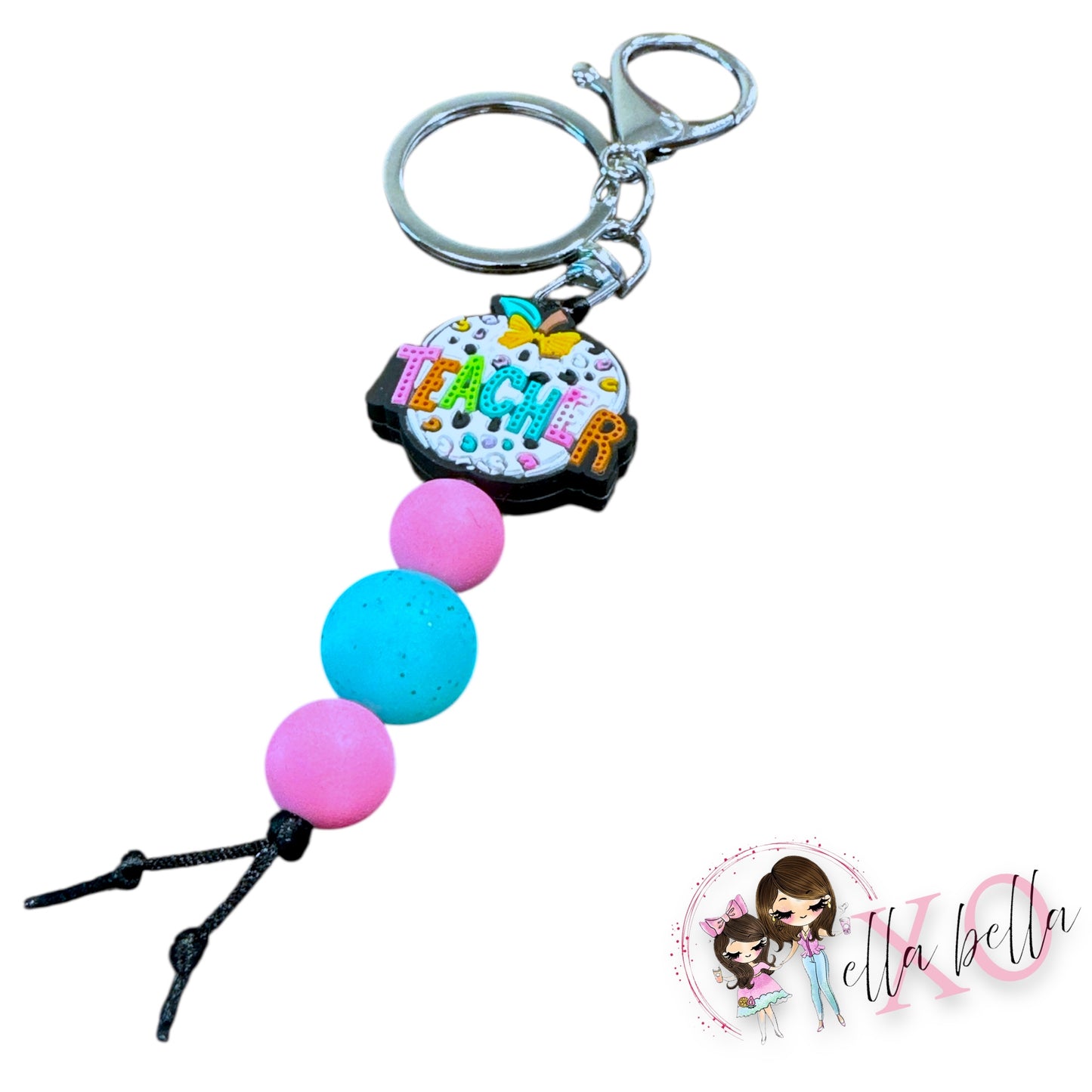 Teacher White Cheetah Keychain/Charm