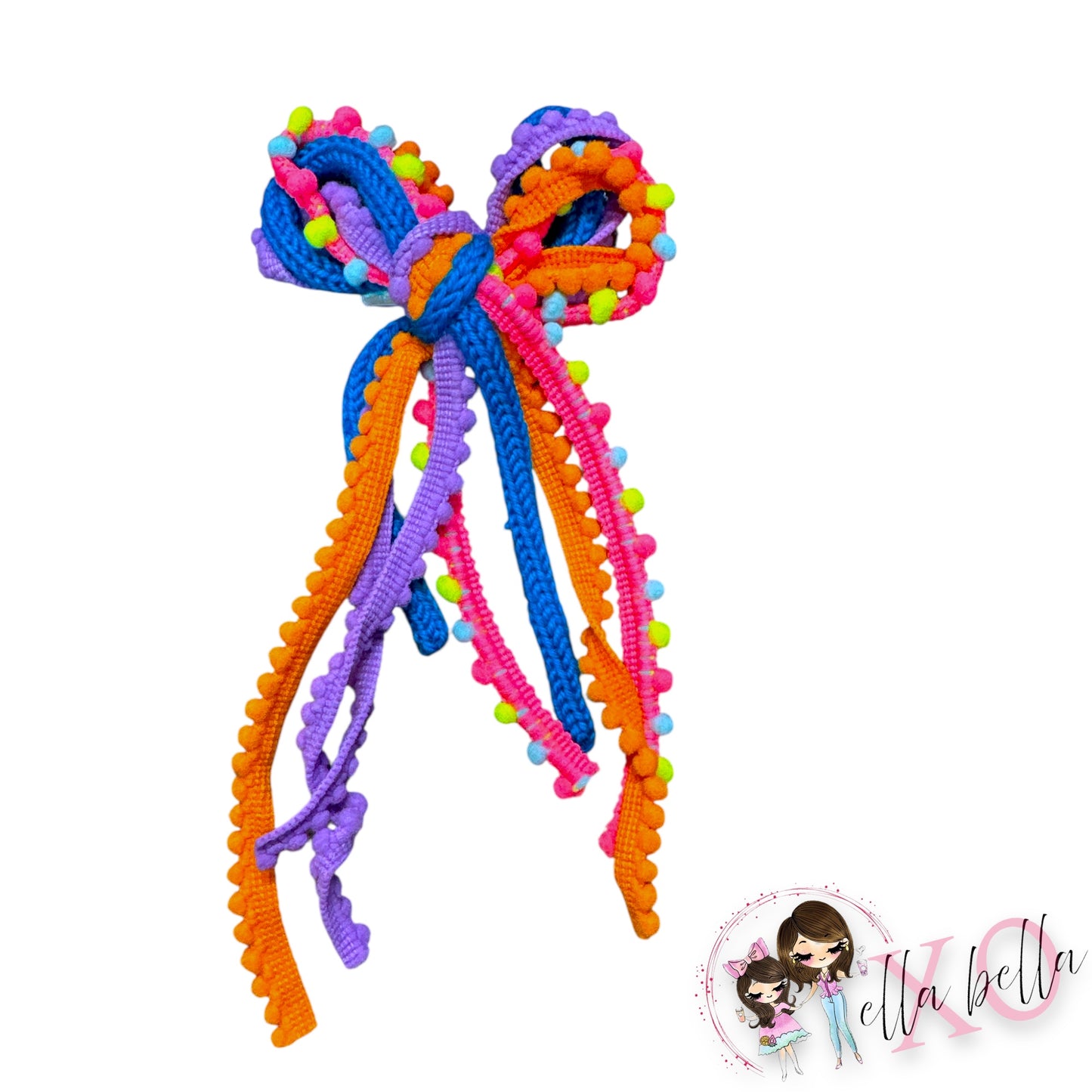 Rainbow Messy Ribbon Bow