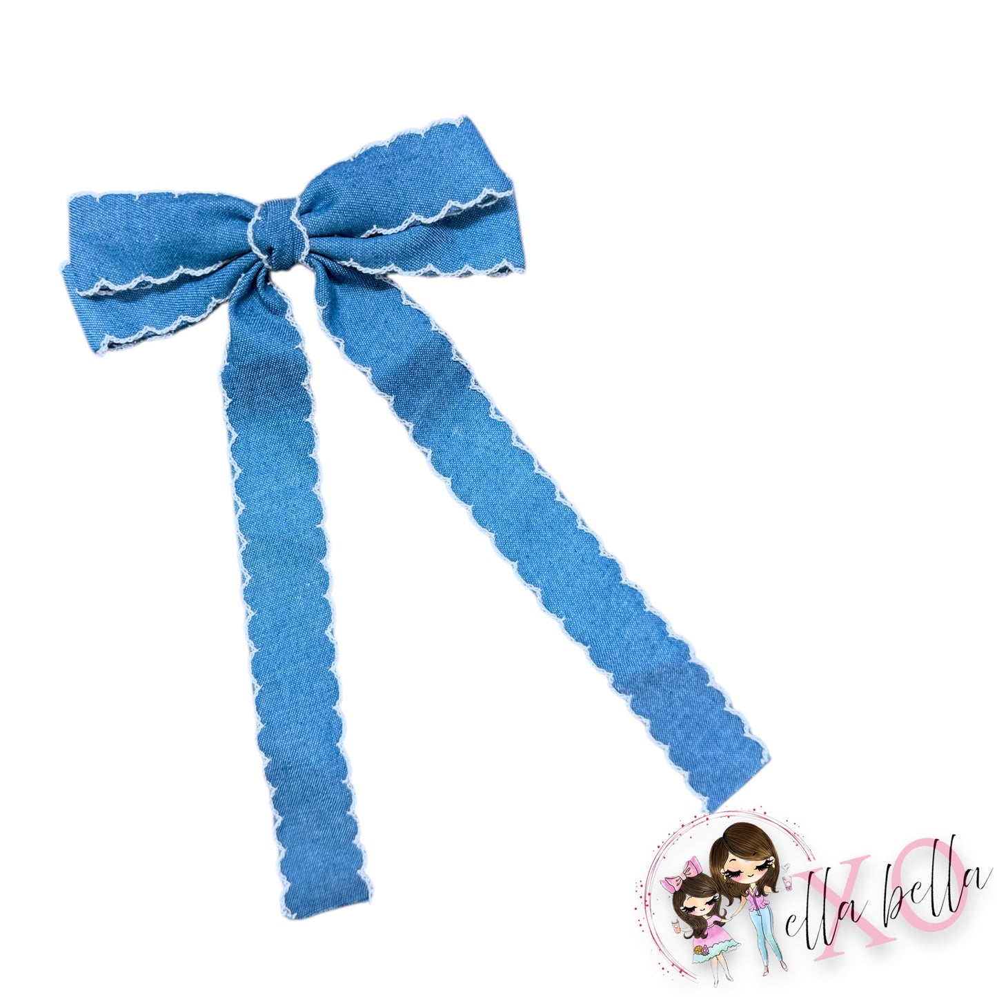 Denim Hair Bow