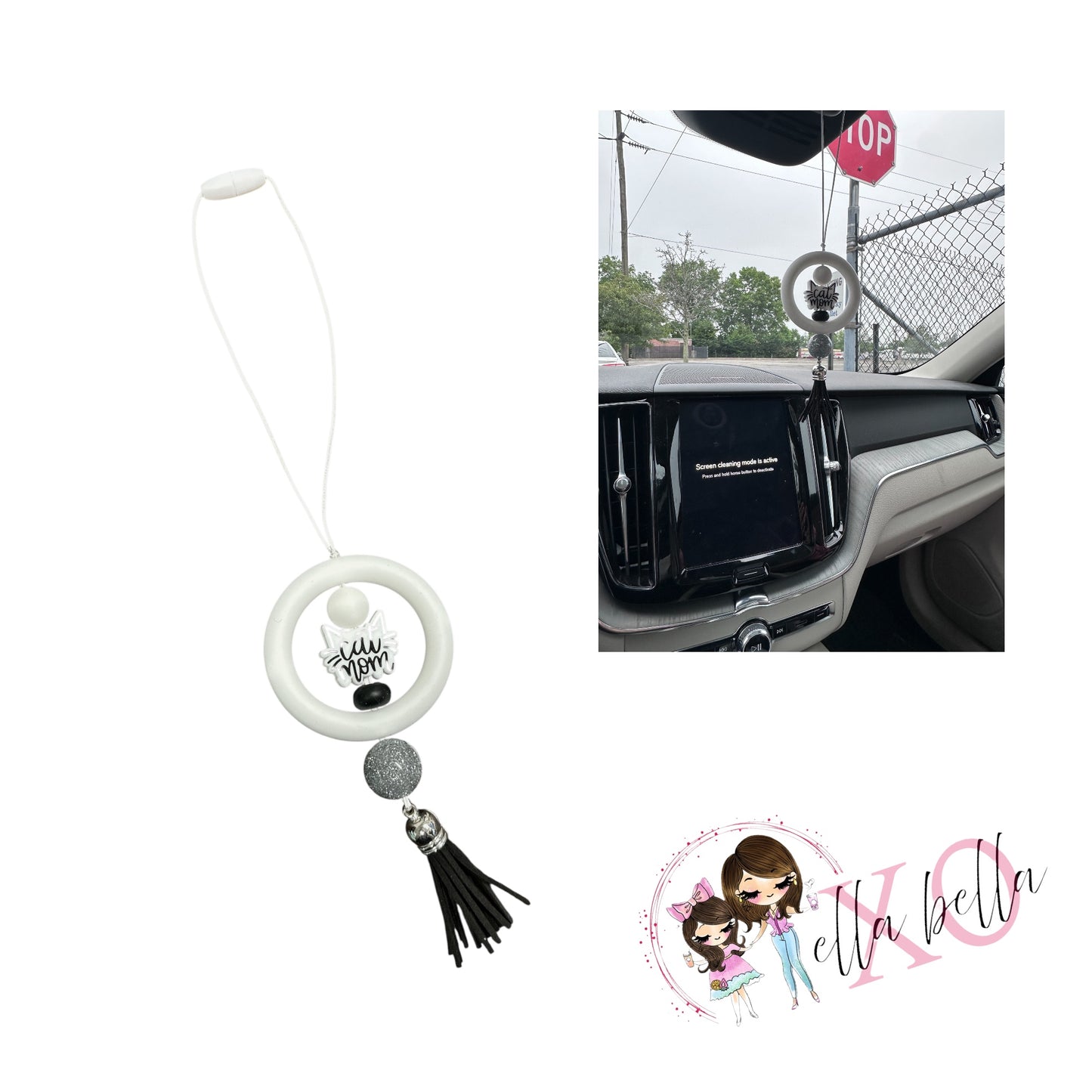 Cat Mom Car Charm