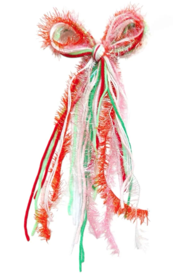 Christmas Tinsel Messy Ribbon Bow