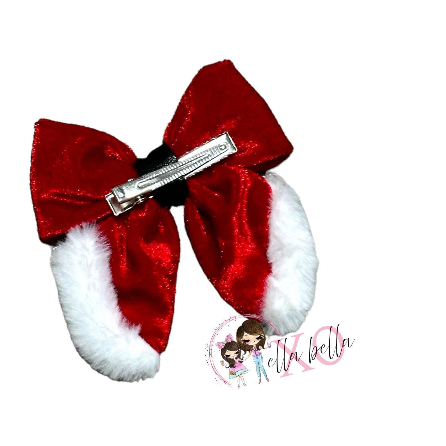 Santa Bow Hair Clip