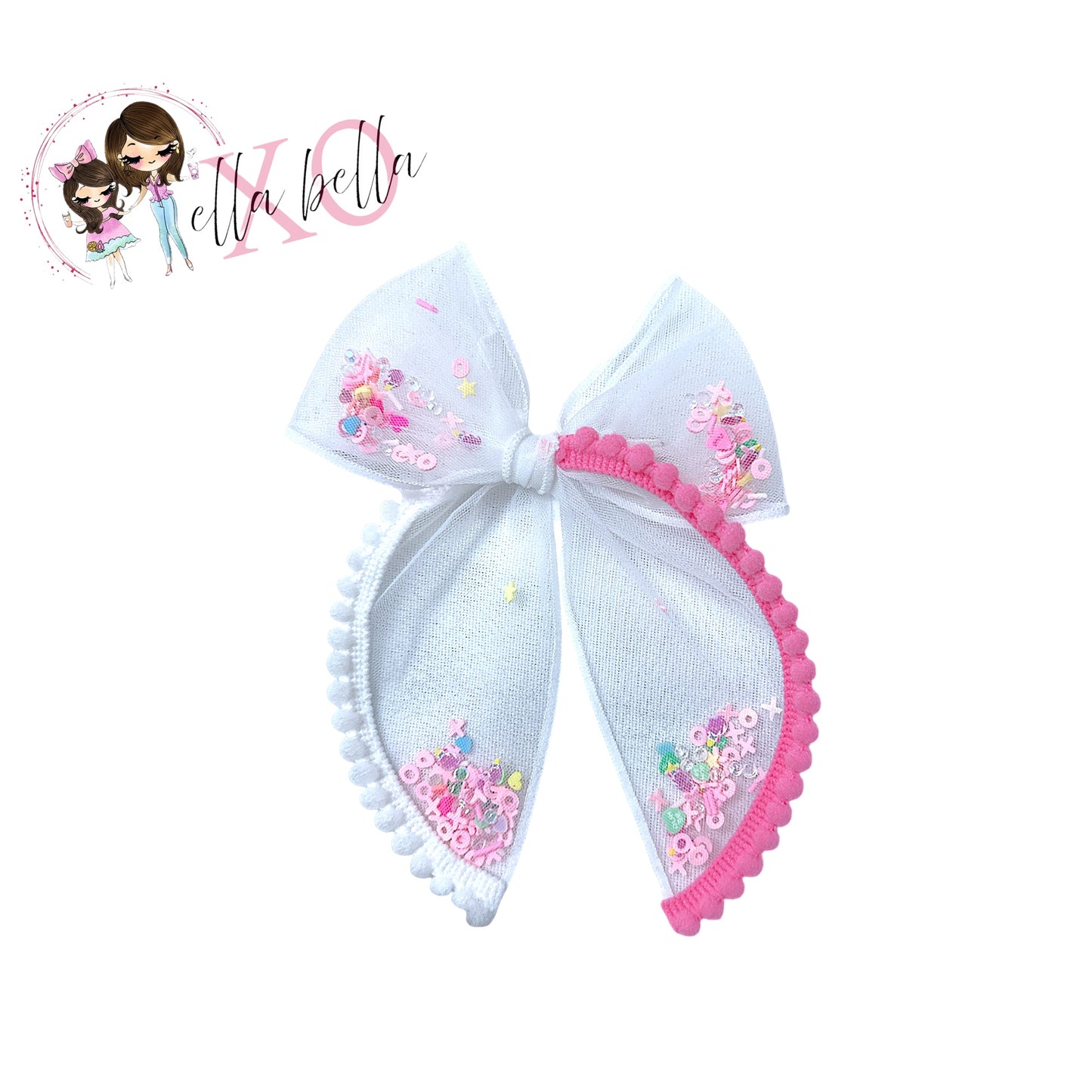 Pom Pom Trimmed Shaker Bow