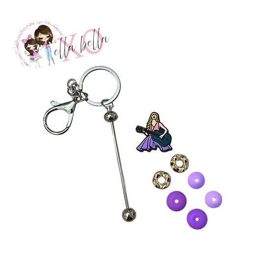 DIY Beadable Keychain Kit - Girl Singer