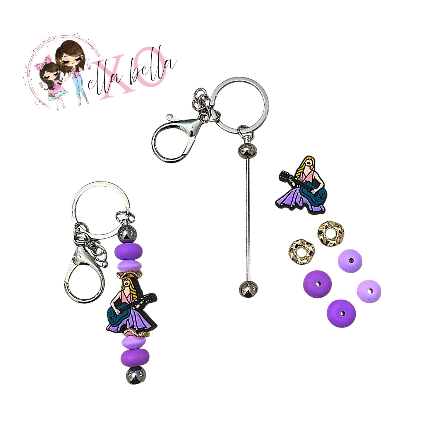 DIY Beadable Keychain Kit - Girl Singer