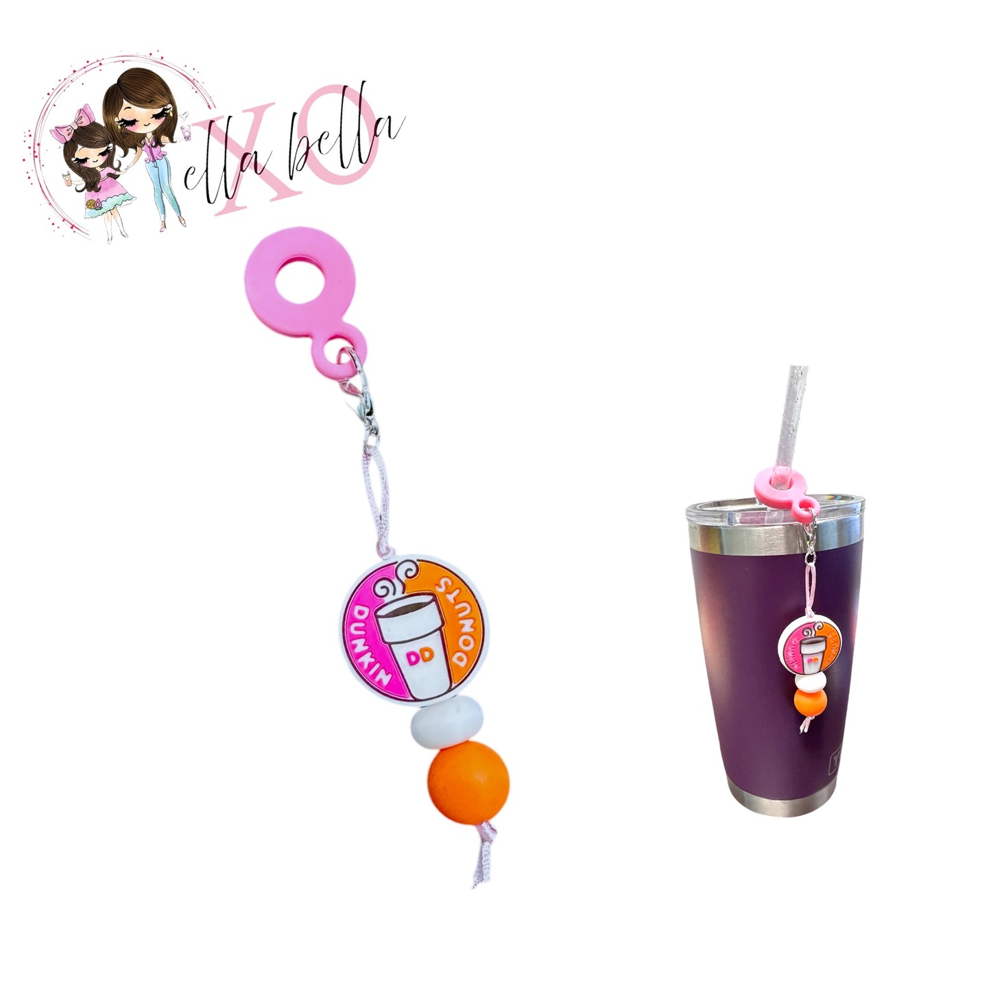 Coffee & Donuts Straw Charm