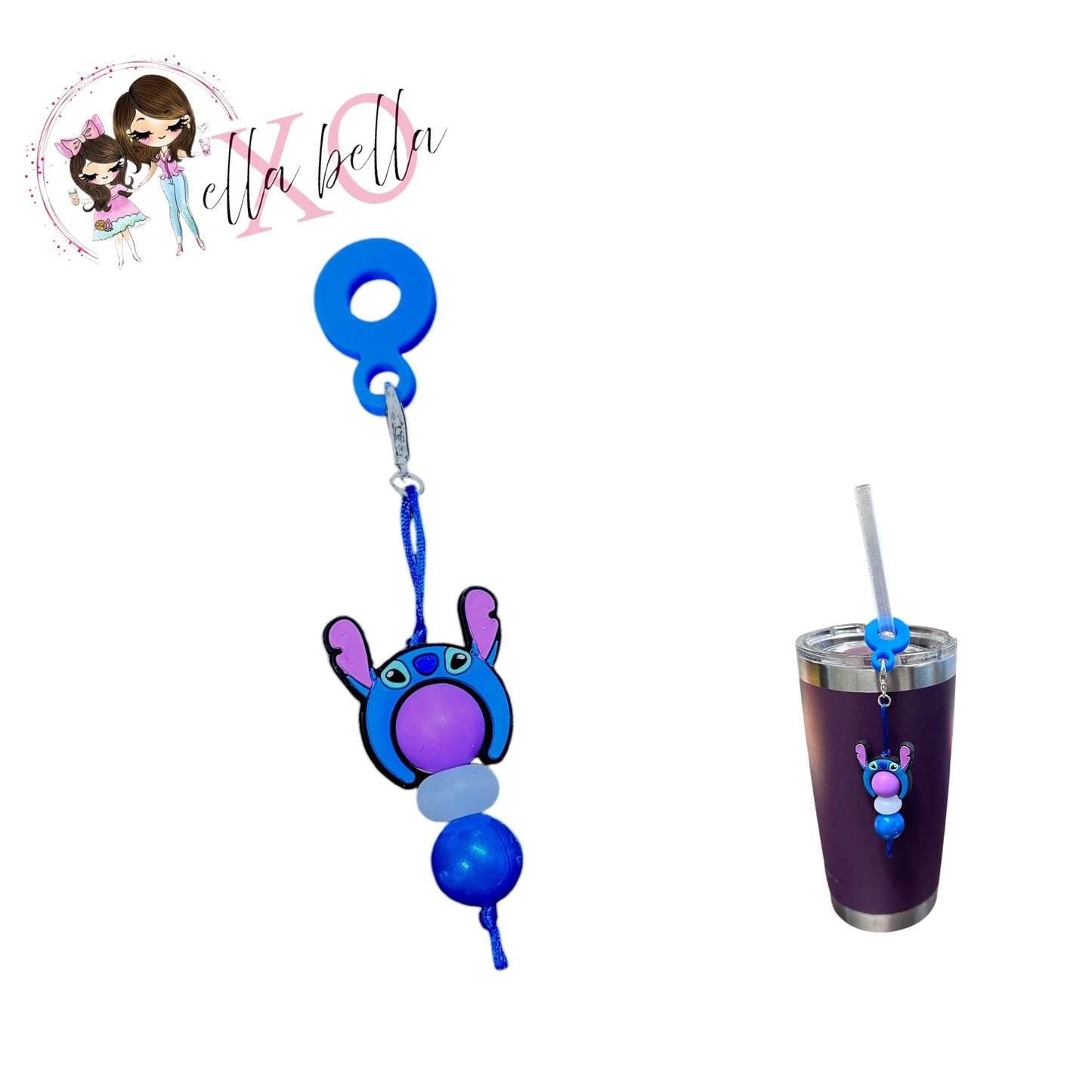 Alien Stitch Inspired Straw Charm