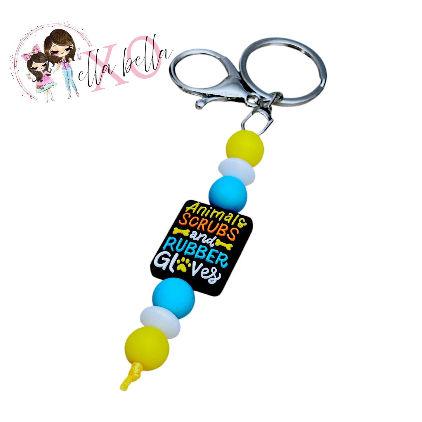 Animals, Scrubs & Rubber Gloves Beaded Keychain/Charm