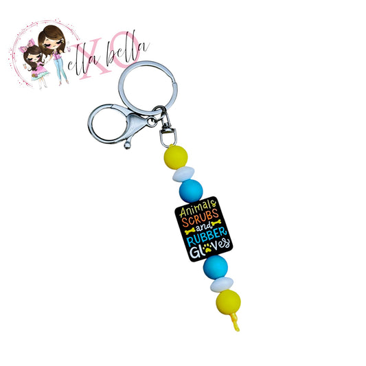 Animals, Scrubs & Rubber Gloves Beaded Keychain/Charm