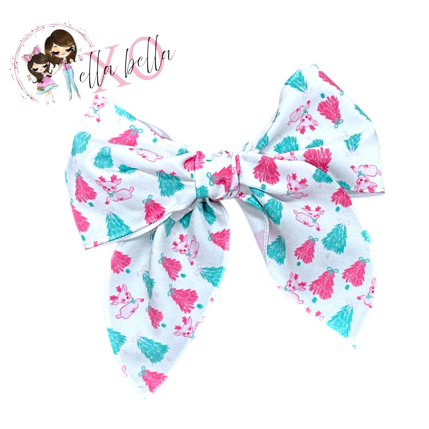 Bow Topped Trees Hair Bow