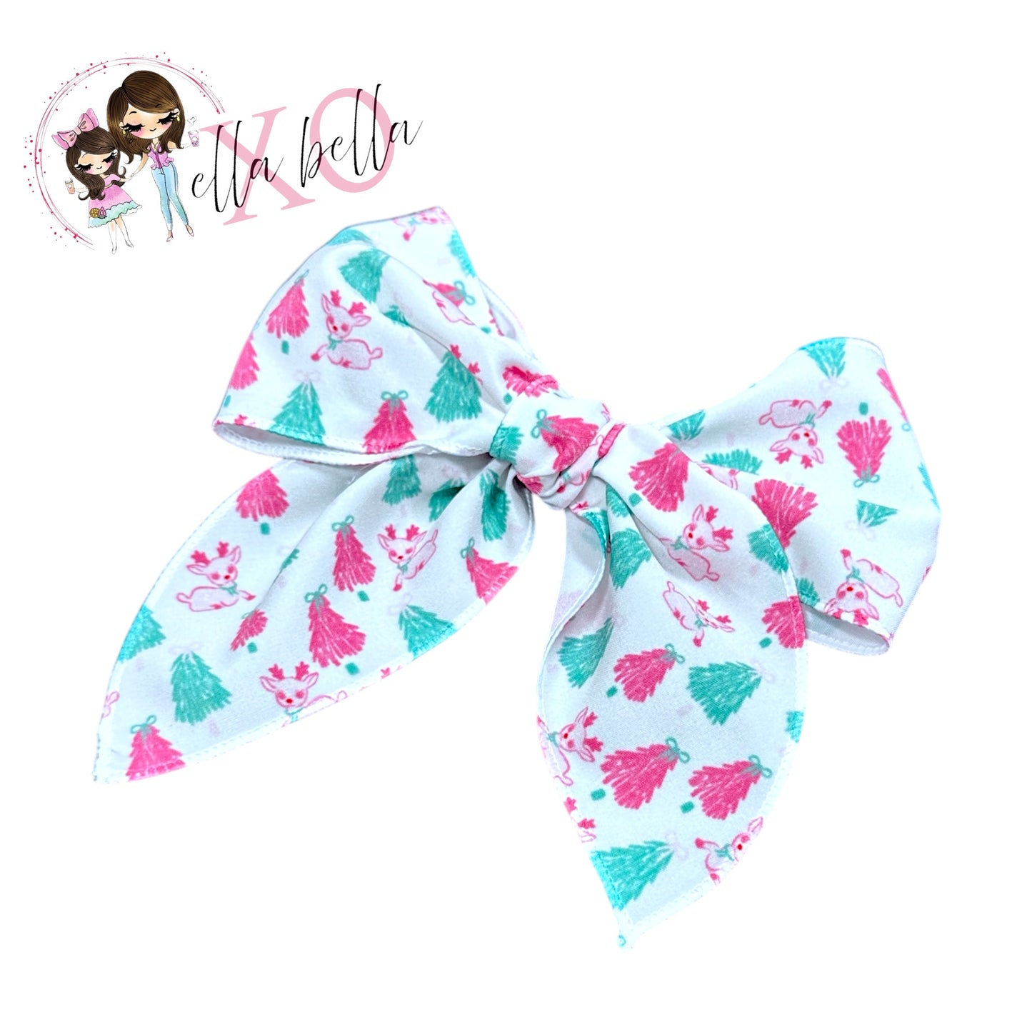 Bow Topped Trees Hair Bow