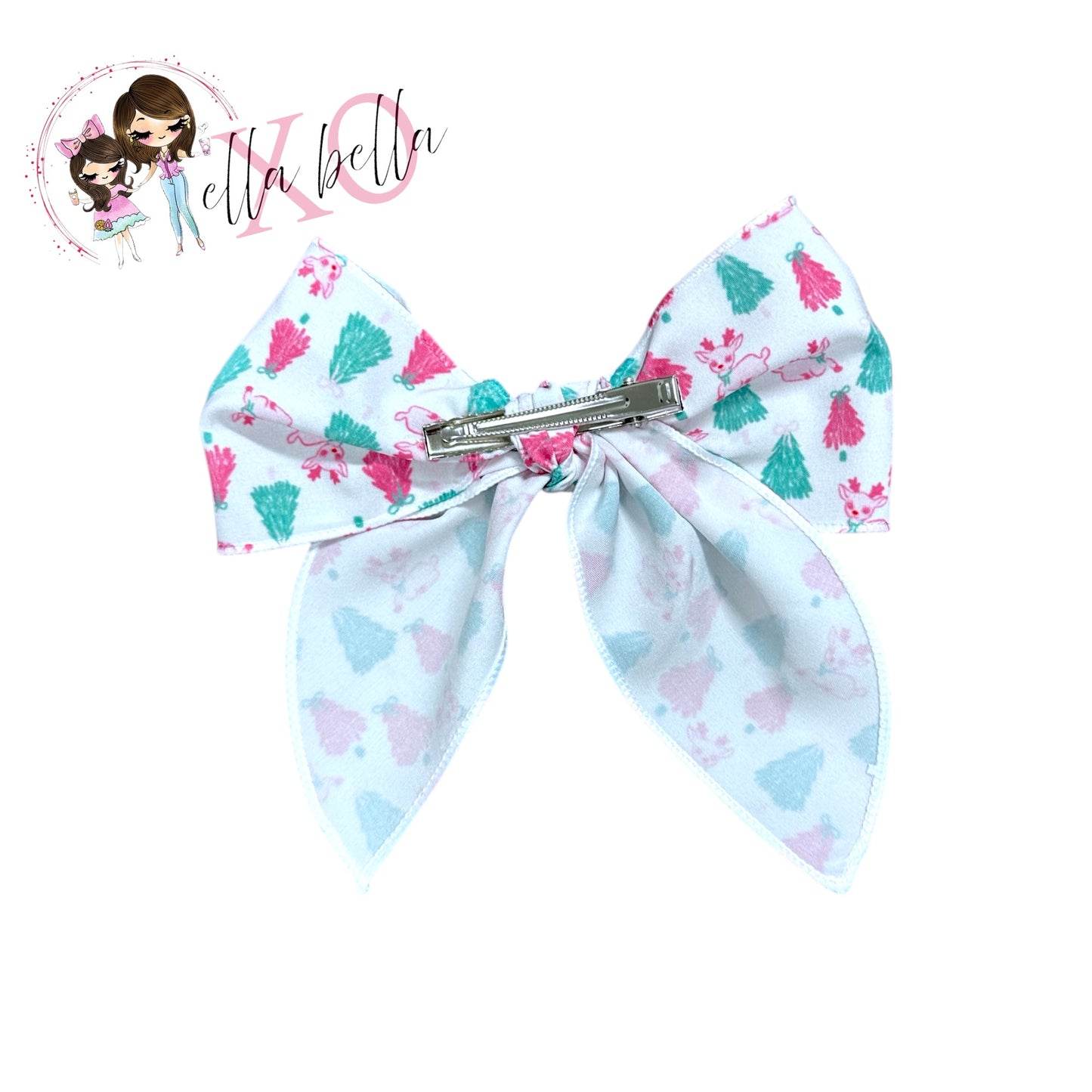 Bow Topped Trees Hair Bow