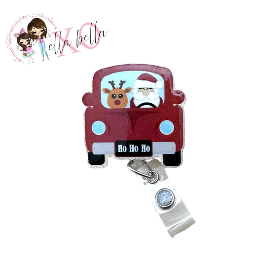 Santa Truck Badge Reel