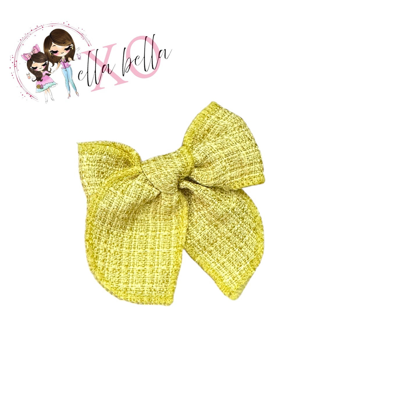 Mustard Tweed Bow