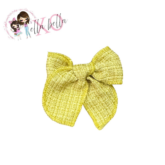 Mustard Tweed Bow