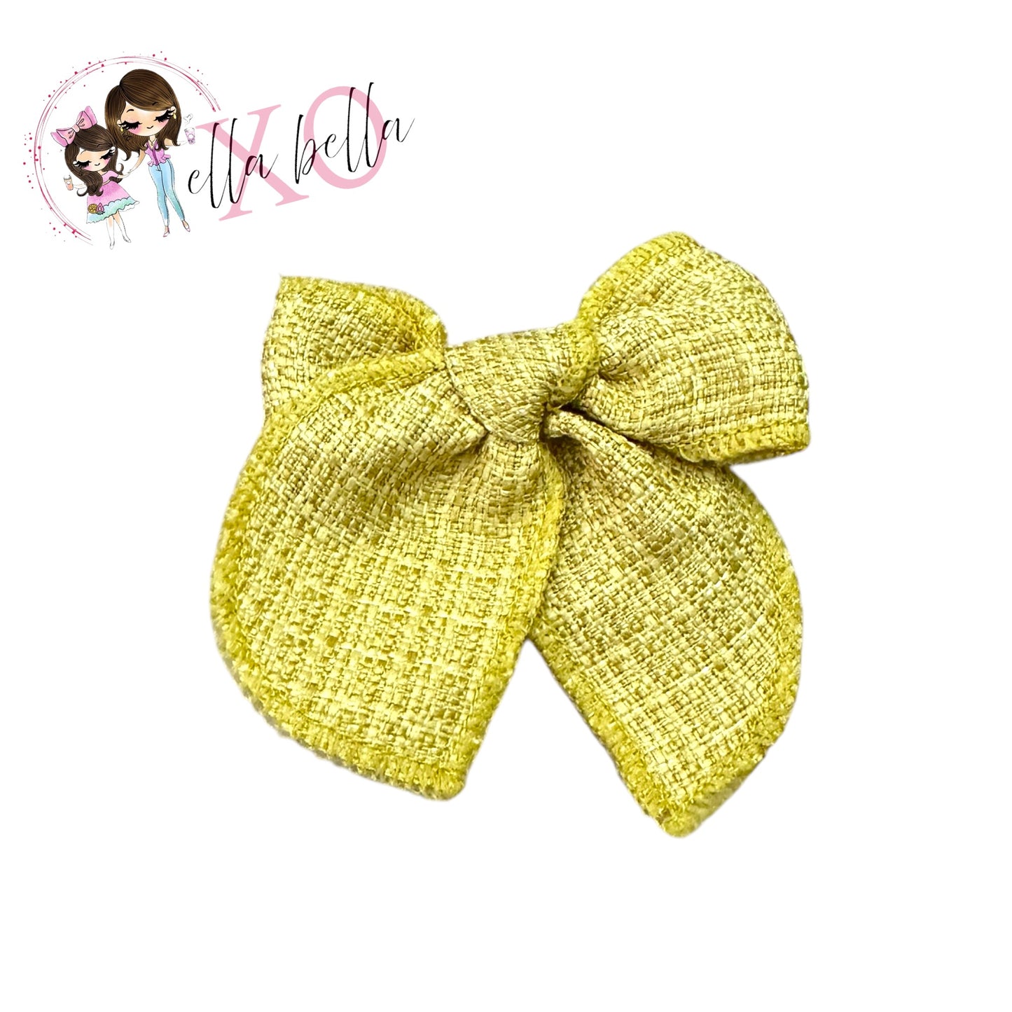 Mustard Tweed Bow