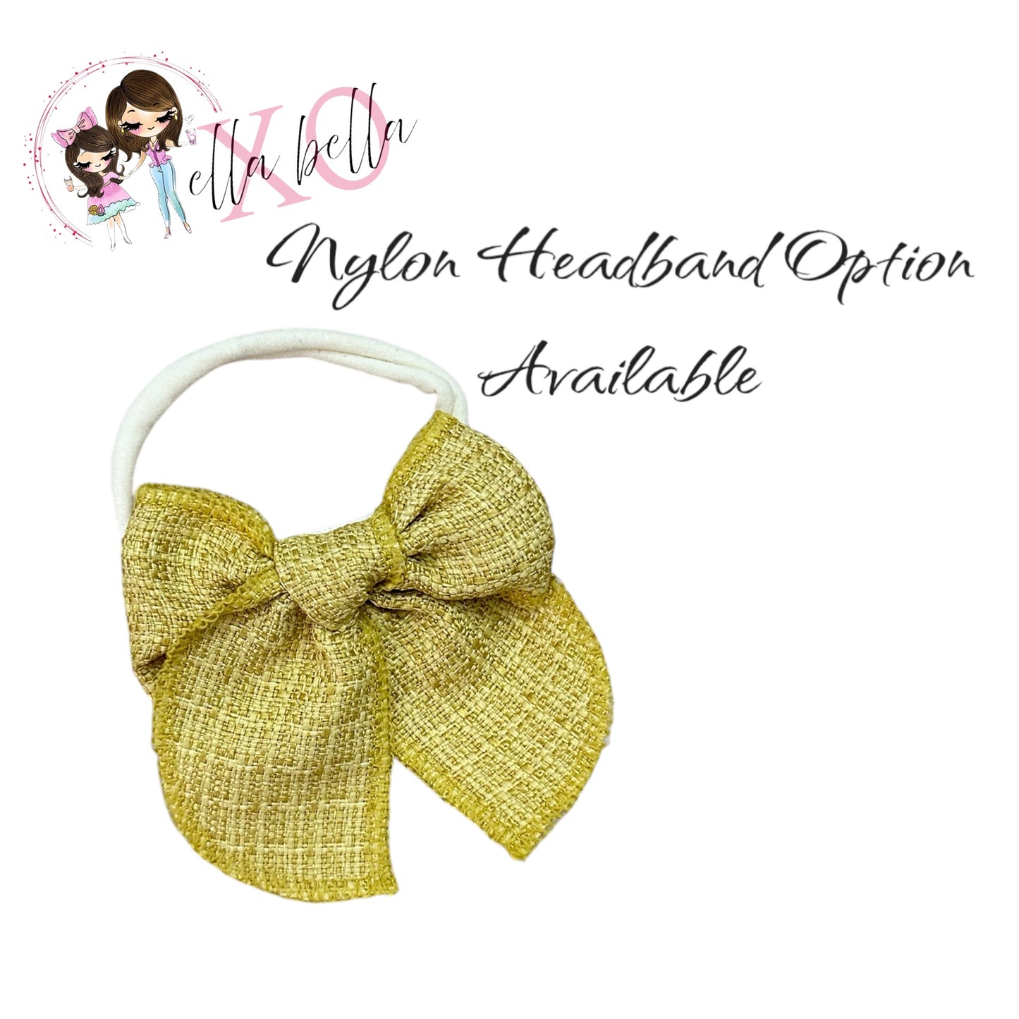 Mustard Tweed Bow