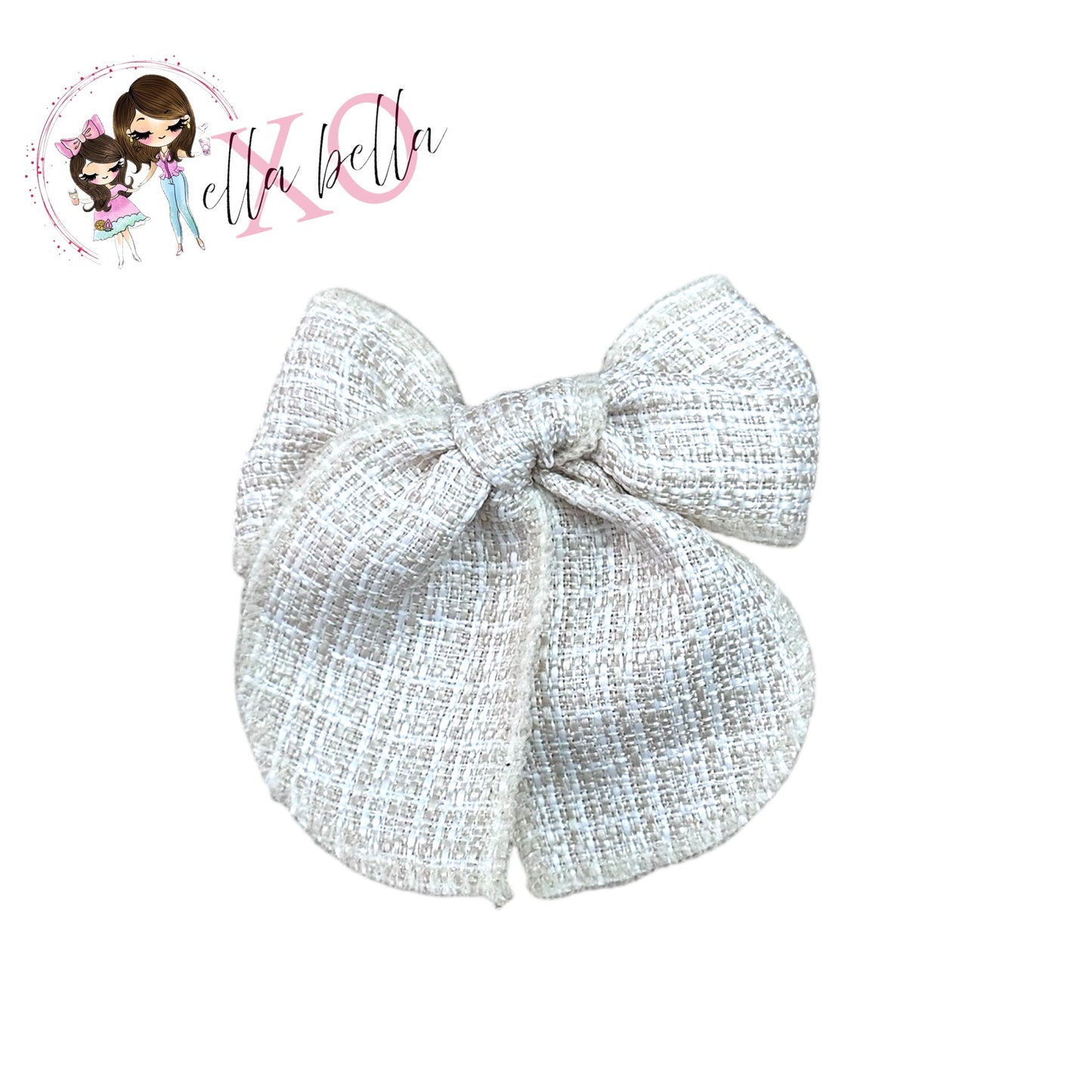 Ivory Tweed Bow