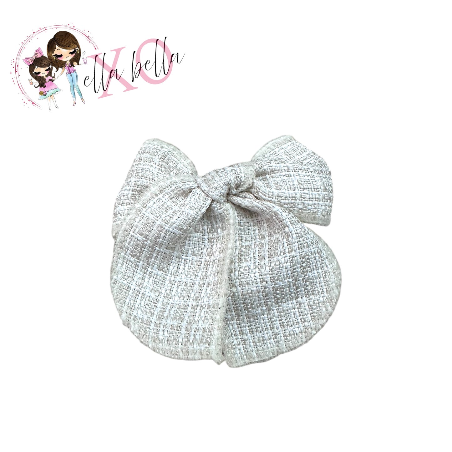 Ivory Tweed Bow