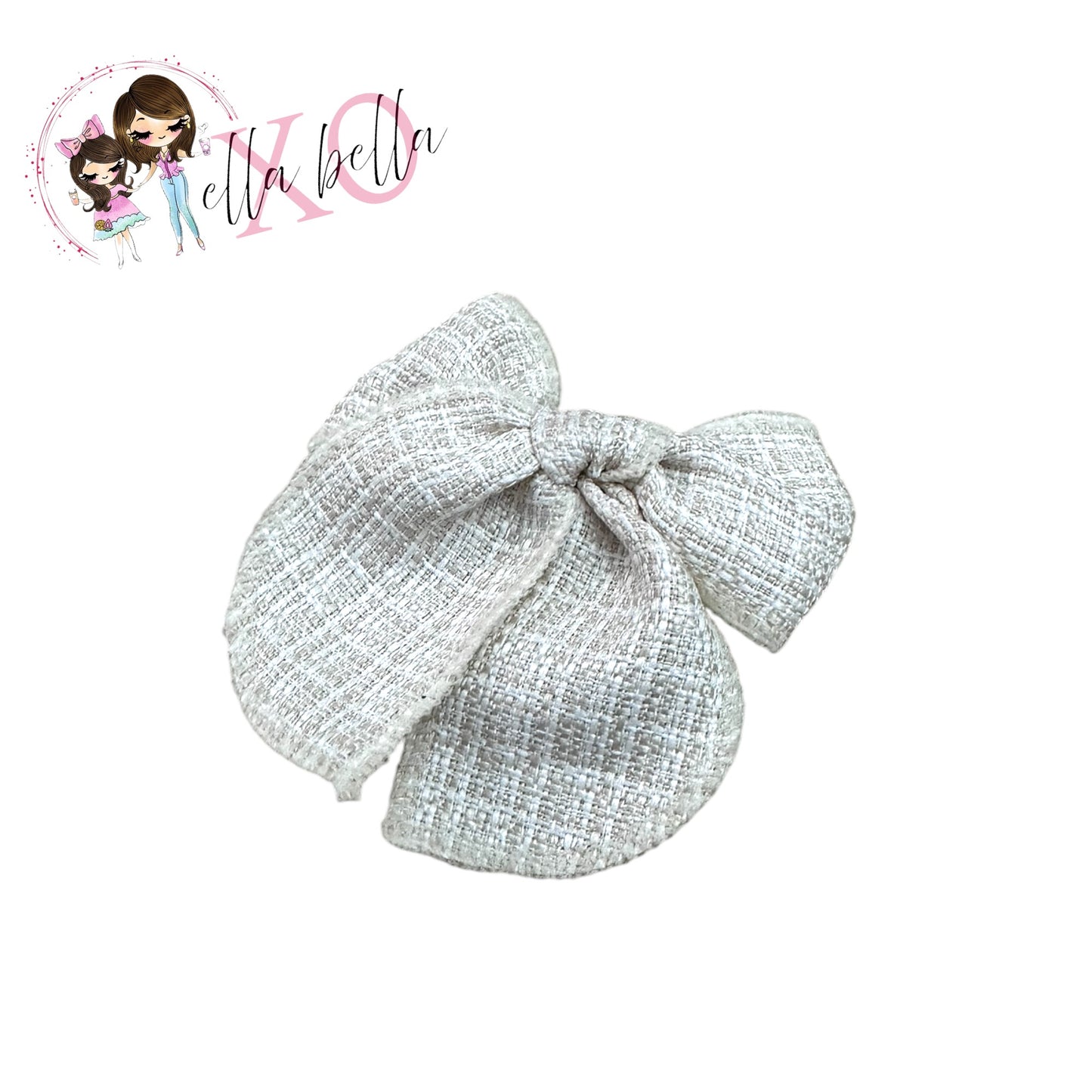 Ivory Tweed Bow