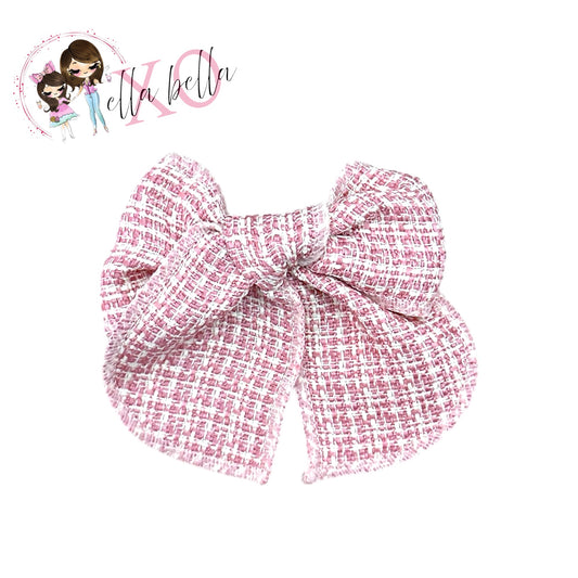 Pink Tweed Bow