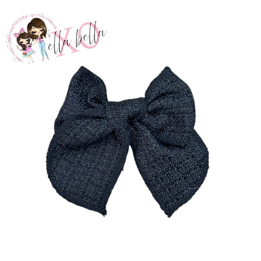 Black Tweed Bow