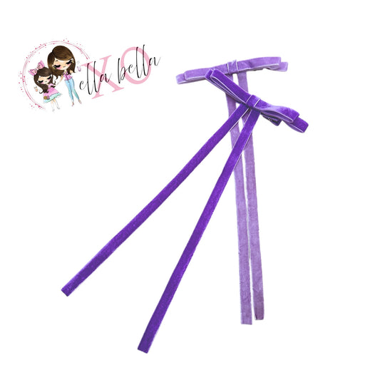 Purple Velvet Long Tail Bow