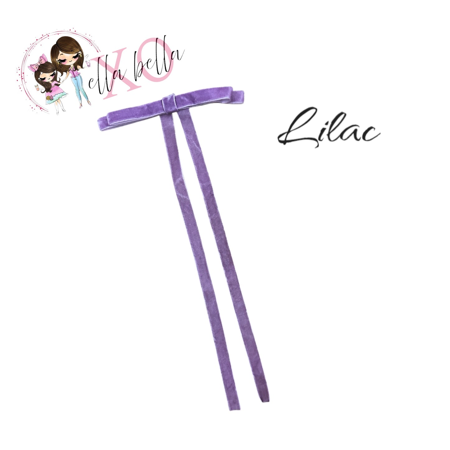 Purple Velvet Long Tail Bow