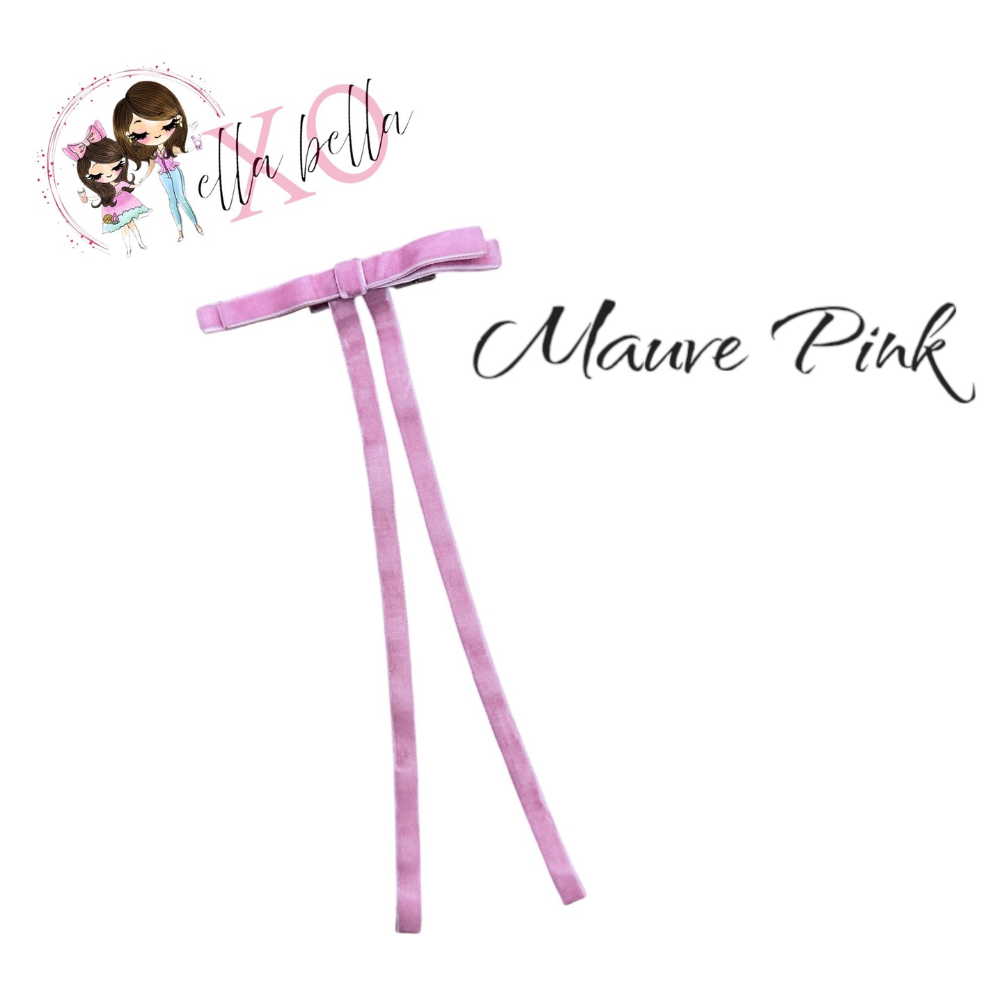 Pink Velvet Long Tail Bow