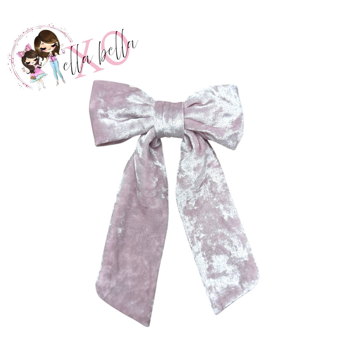 Pink Crushed Velvet Bow