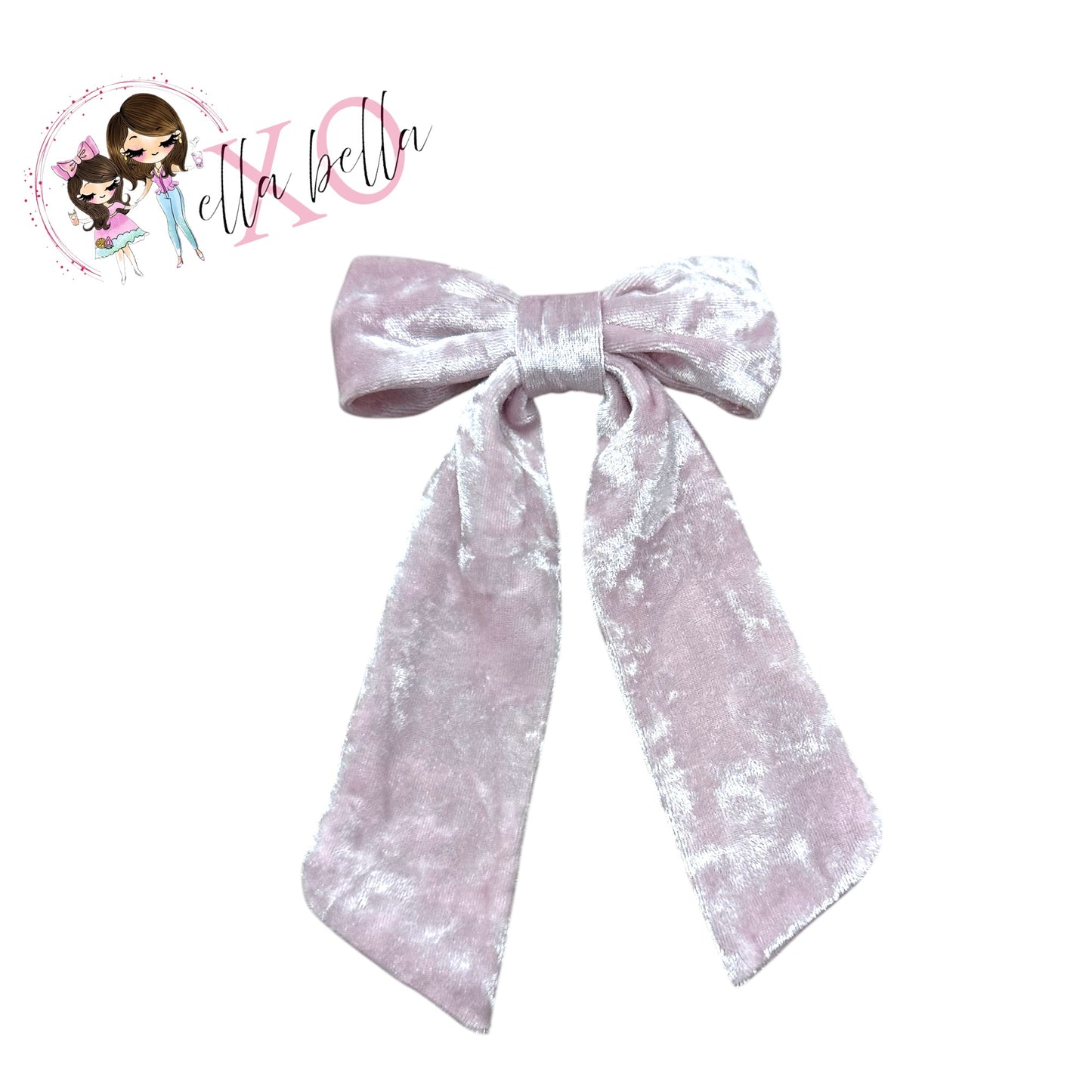 Pink Crushed Velvet Bow