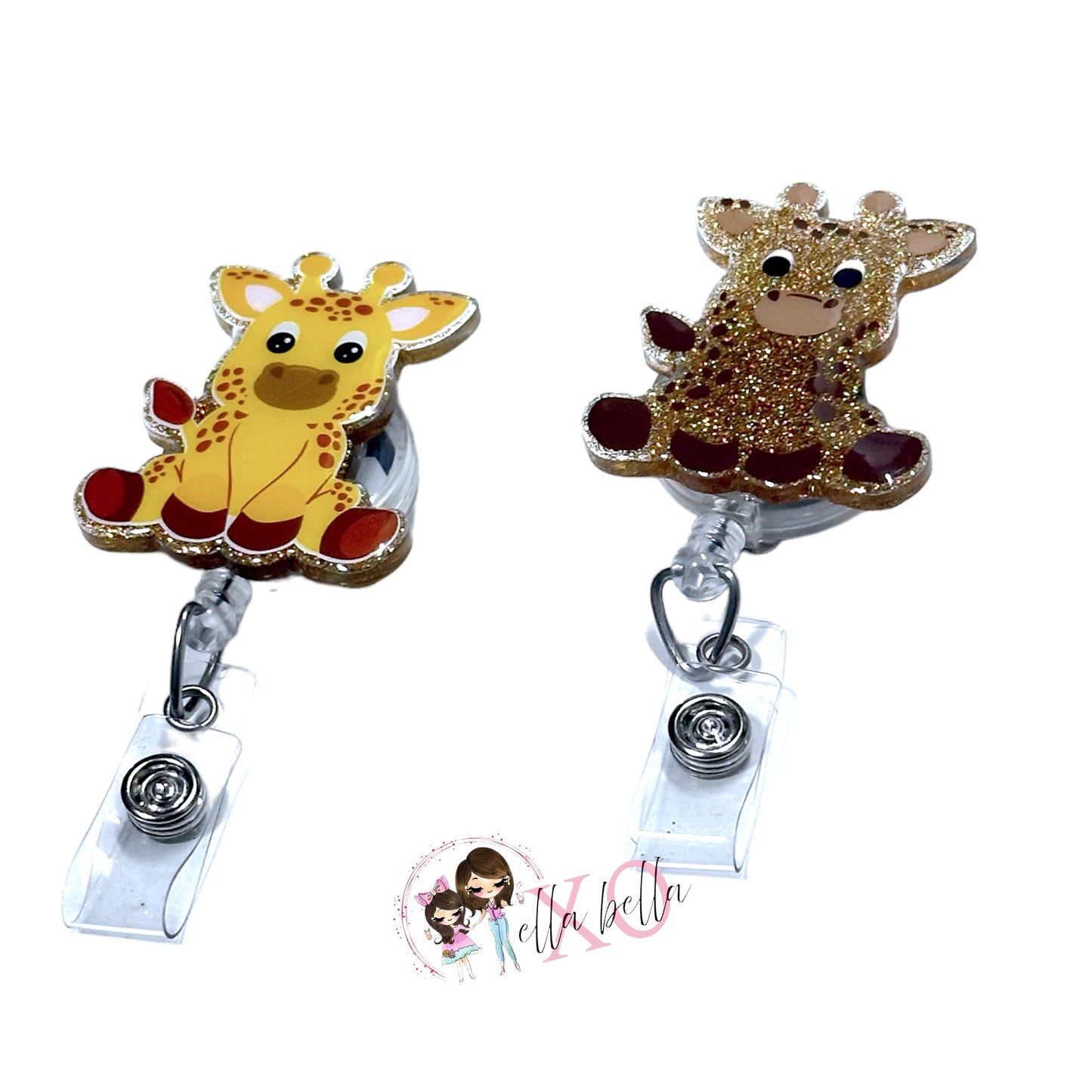 Sitting Giraffe Badge Reel