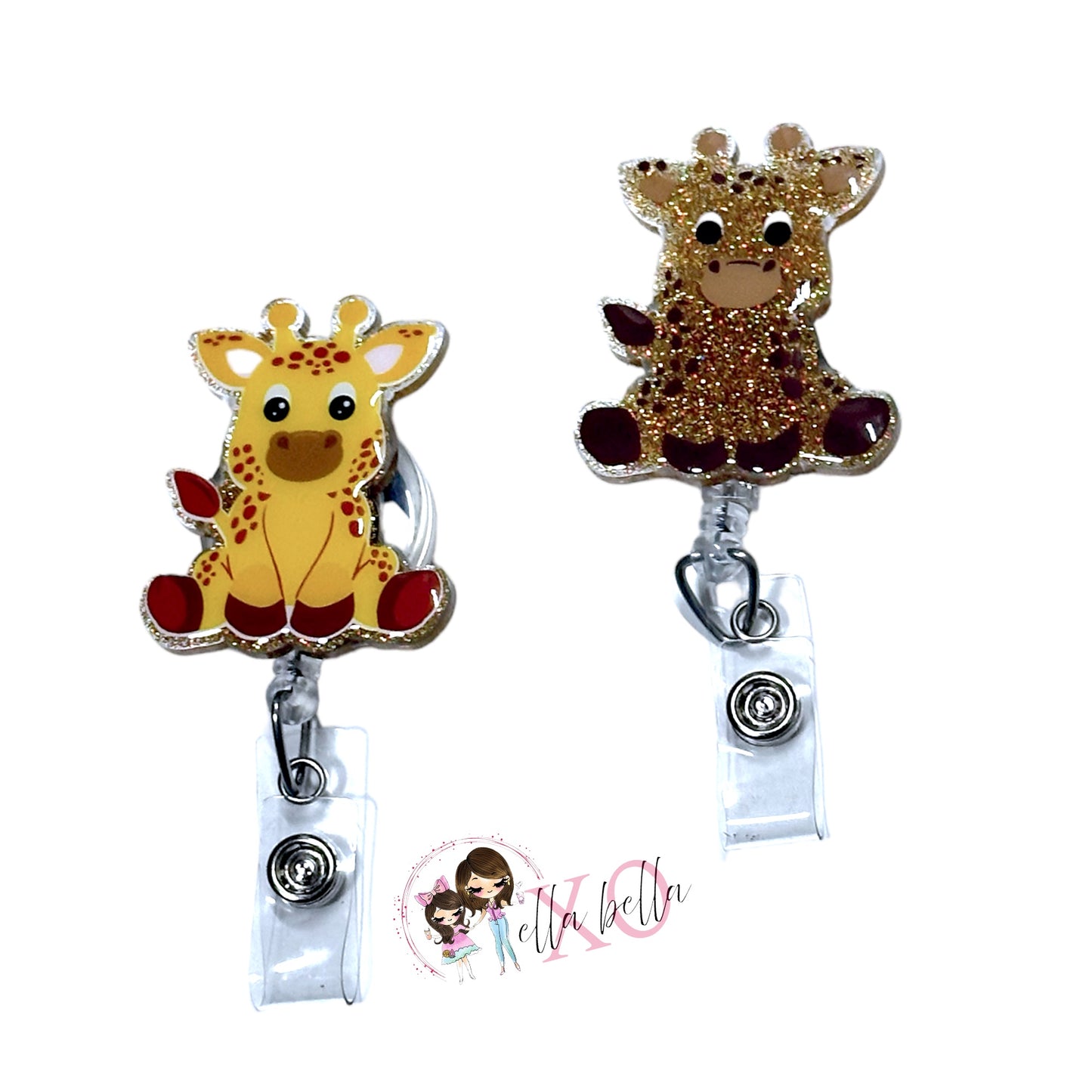 Sitting Giraffe Badge Reel