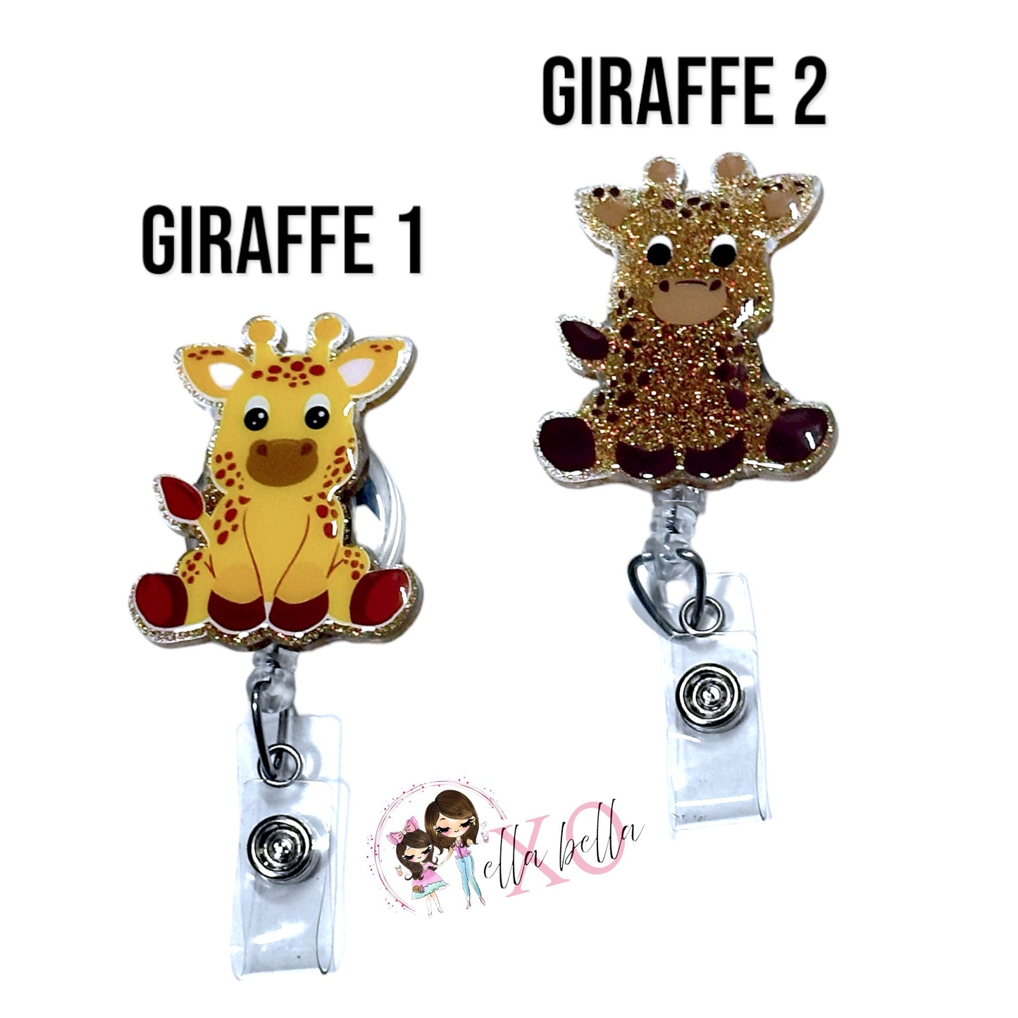 Sitting Giraffe Badge Reel