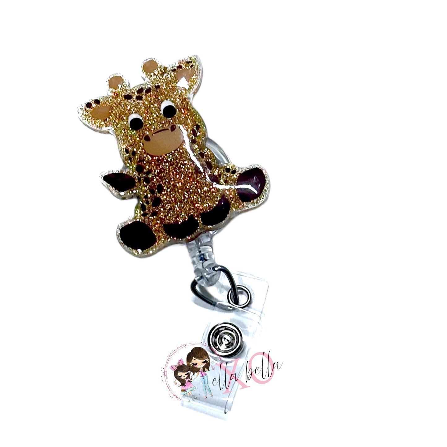 Sitting Giraffe Badge Reel