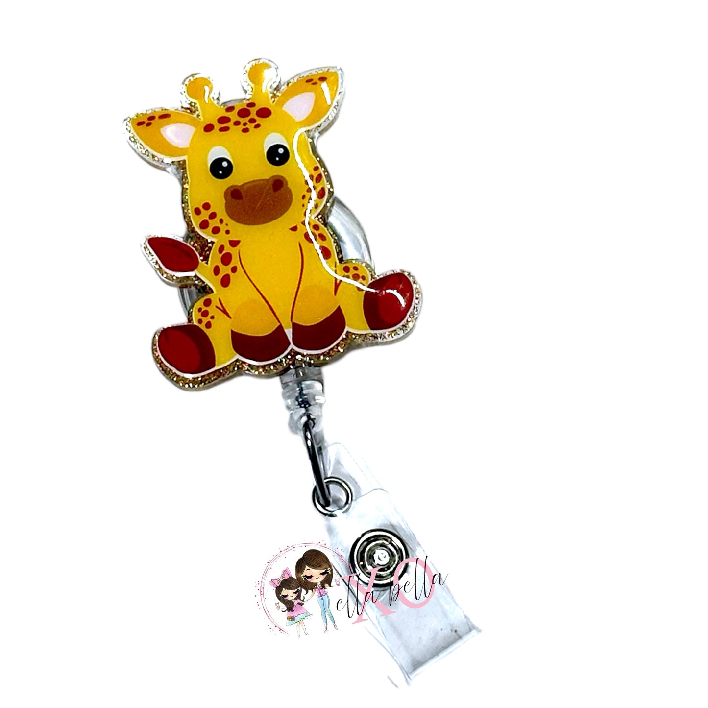 Sitting Giraffe Badge Reel