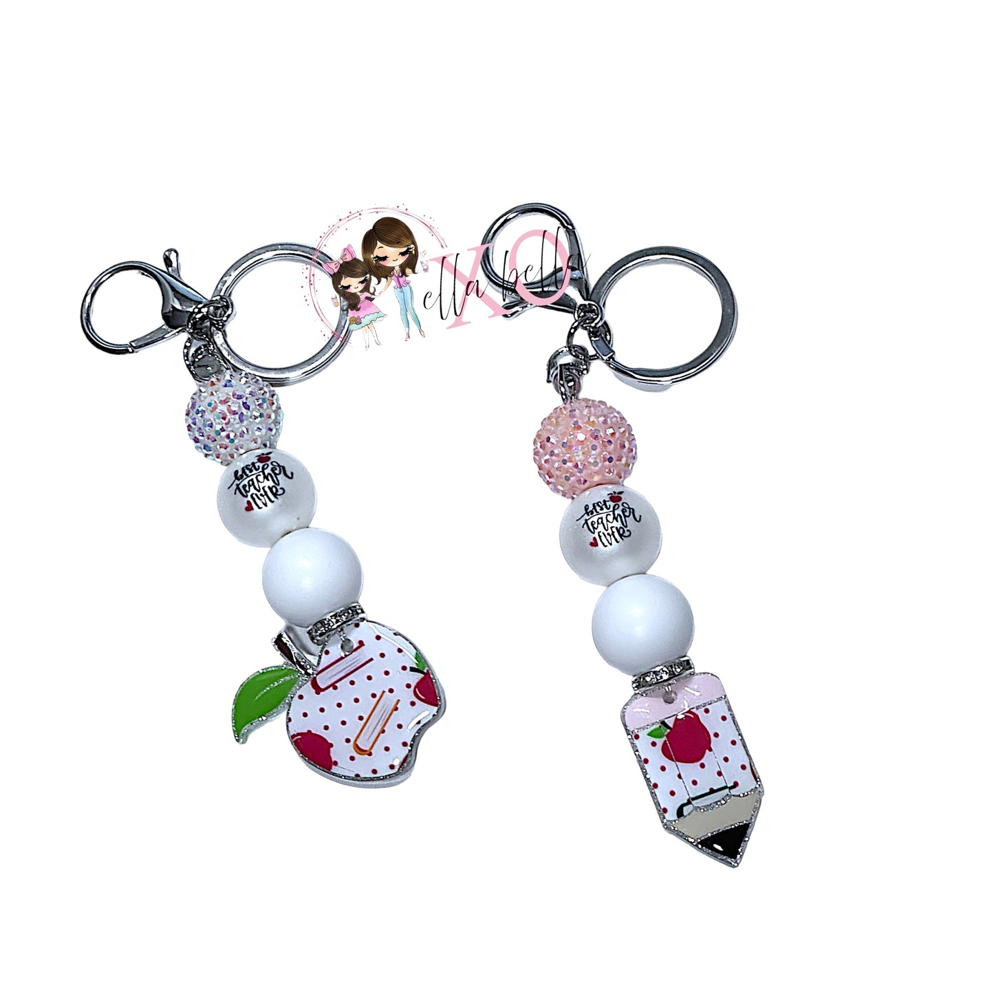 Teacher Beaded Keychain Charm