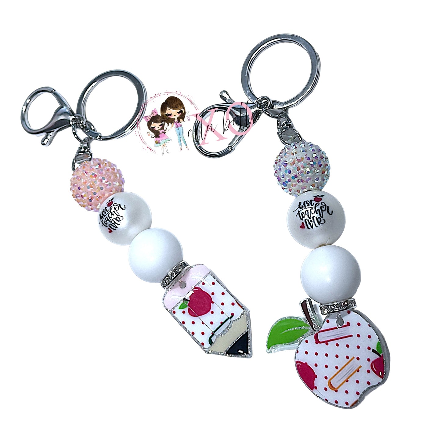 Teacher Beaded Keychain Charm