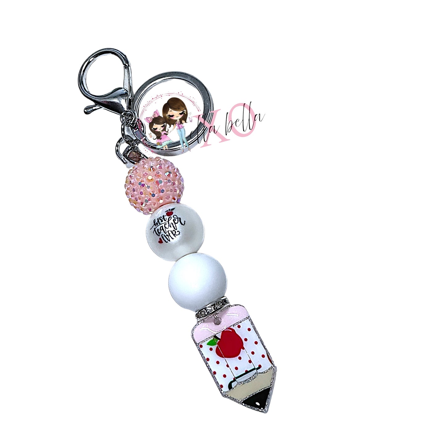 Teacher Beaded Keychain Charm