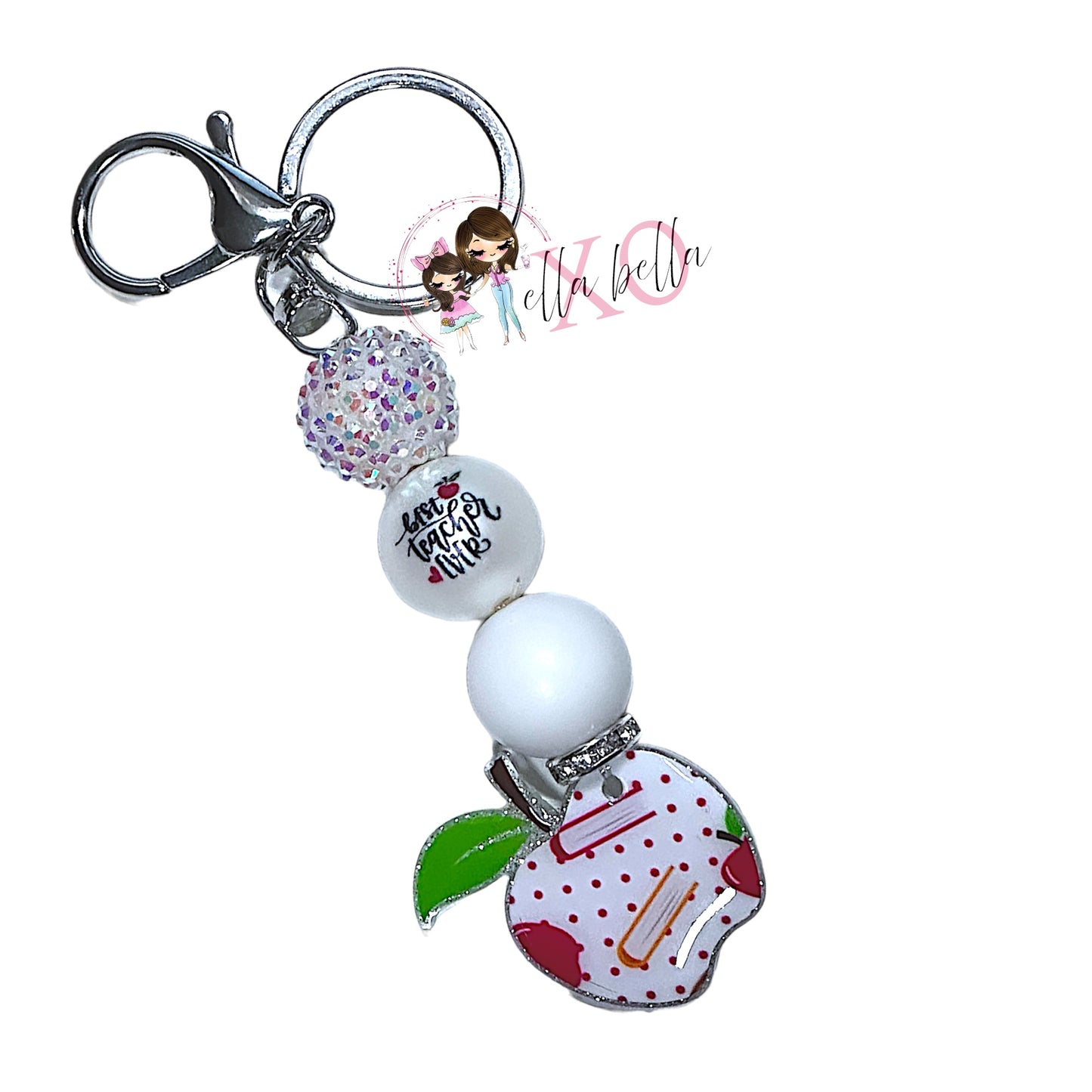 Teacher Beaded Keychain Charm