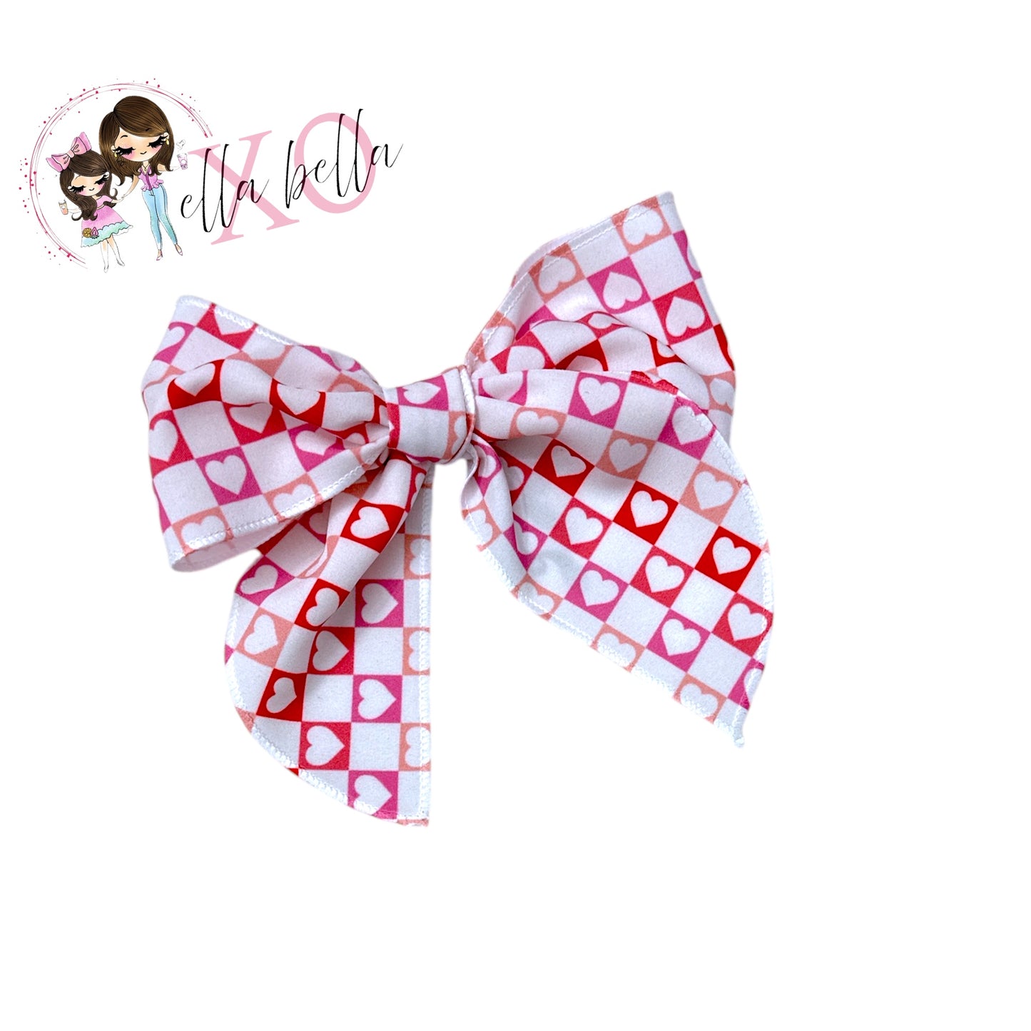 Heart Fabric Bow