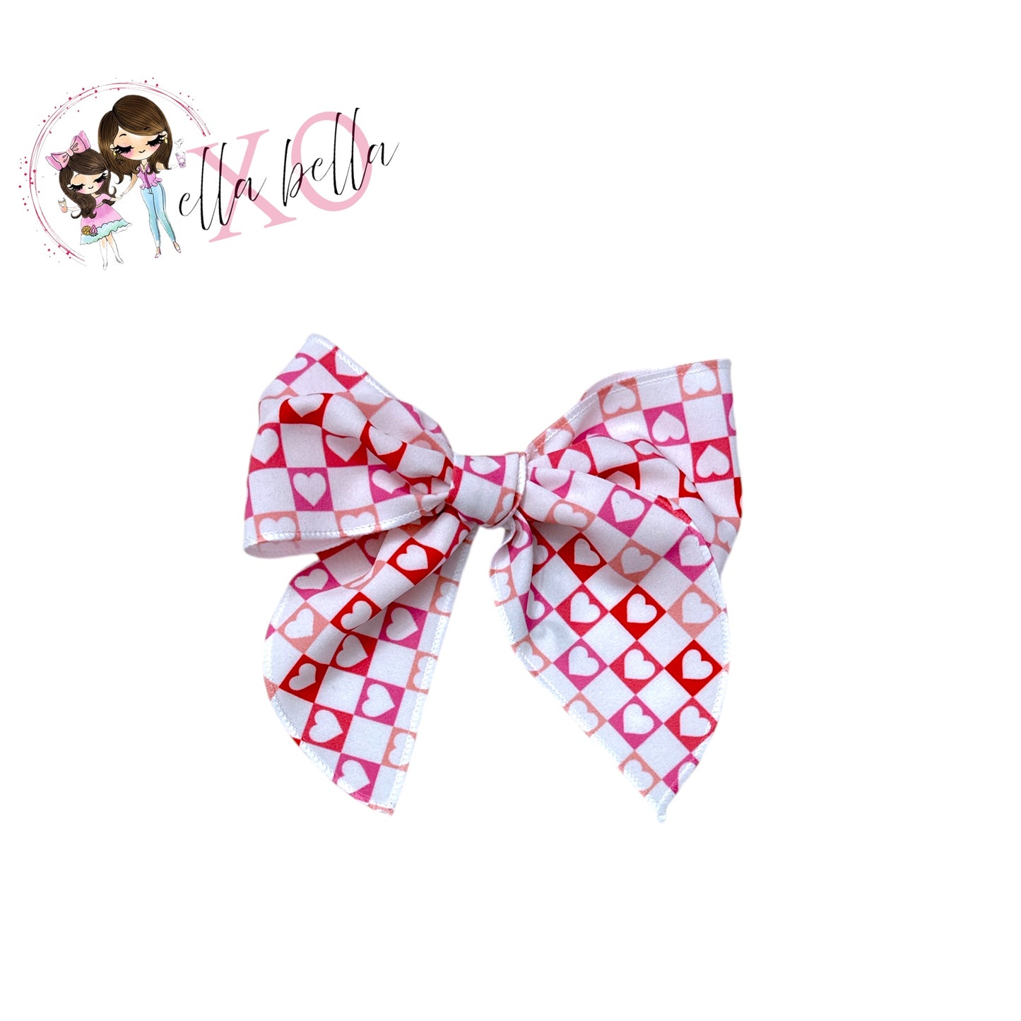 Heart Fabric Bow