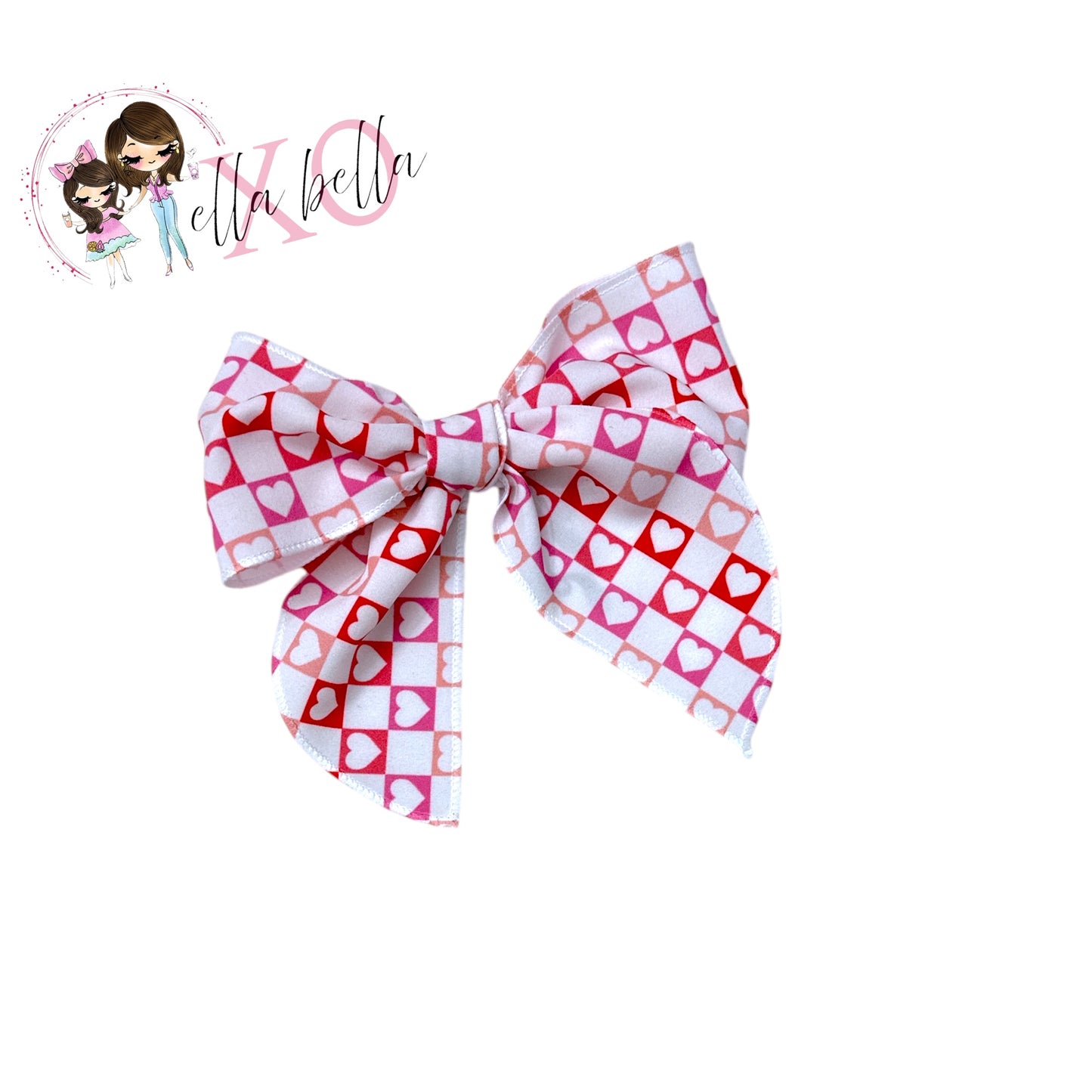 Heart Fabric Bow