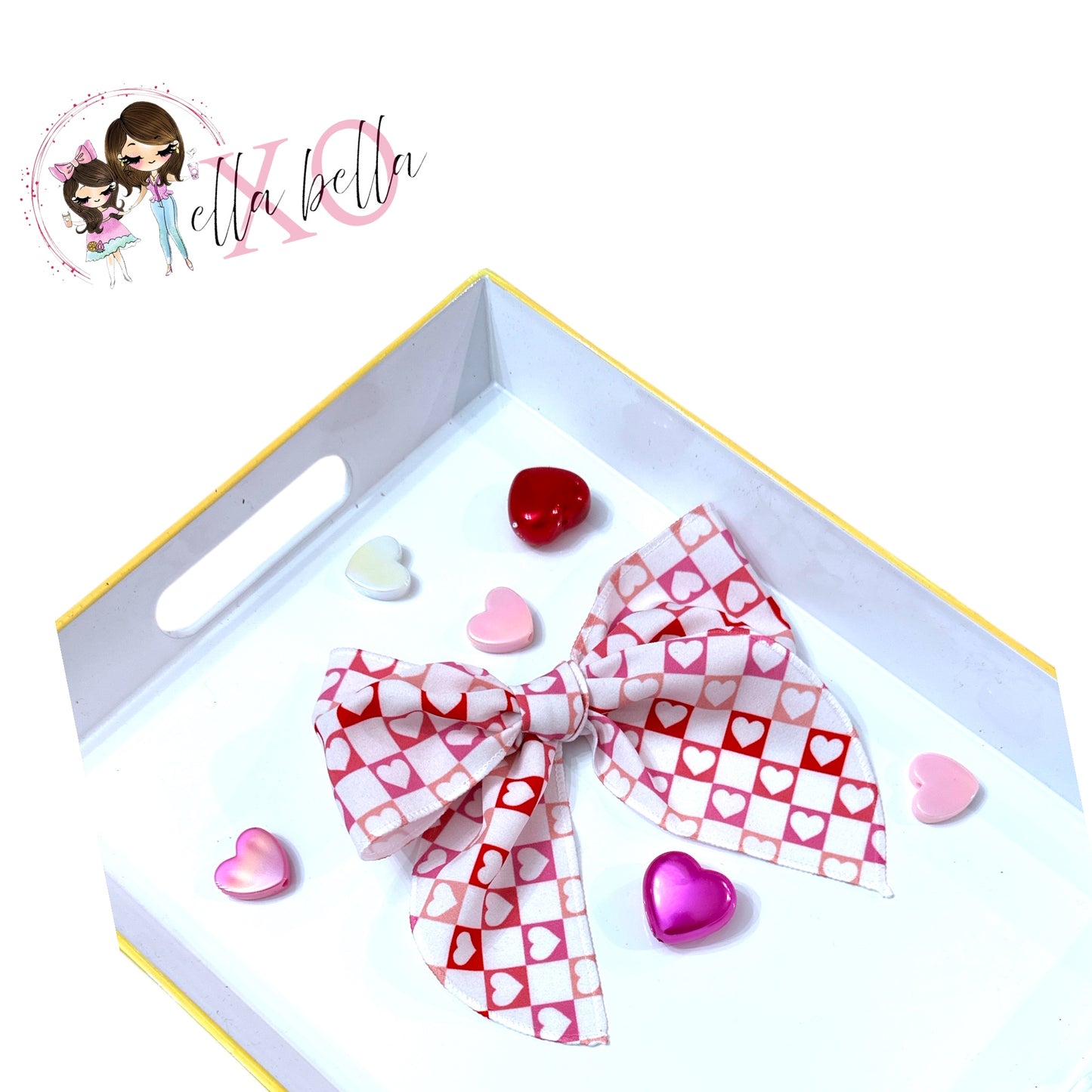 Heart Fabric Bow