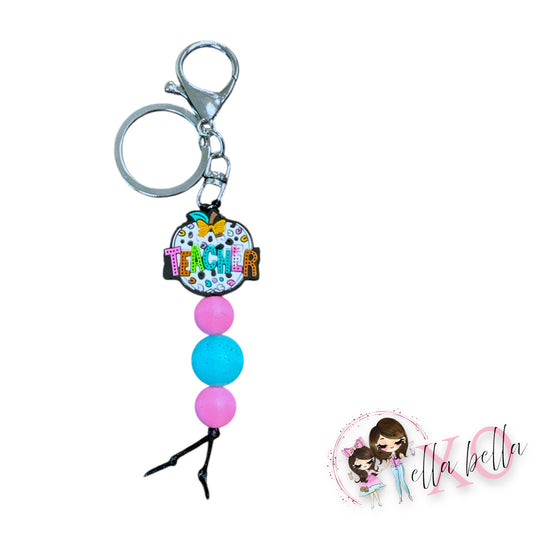 Teacher White Cheetah Keychain/Charm