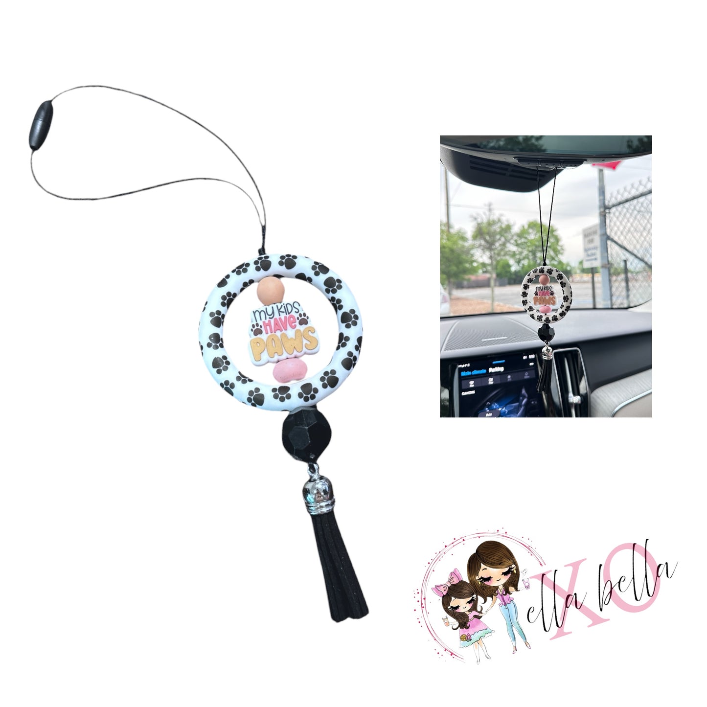 My Kids Have Paws Car Charm